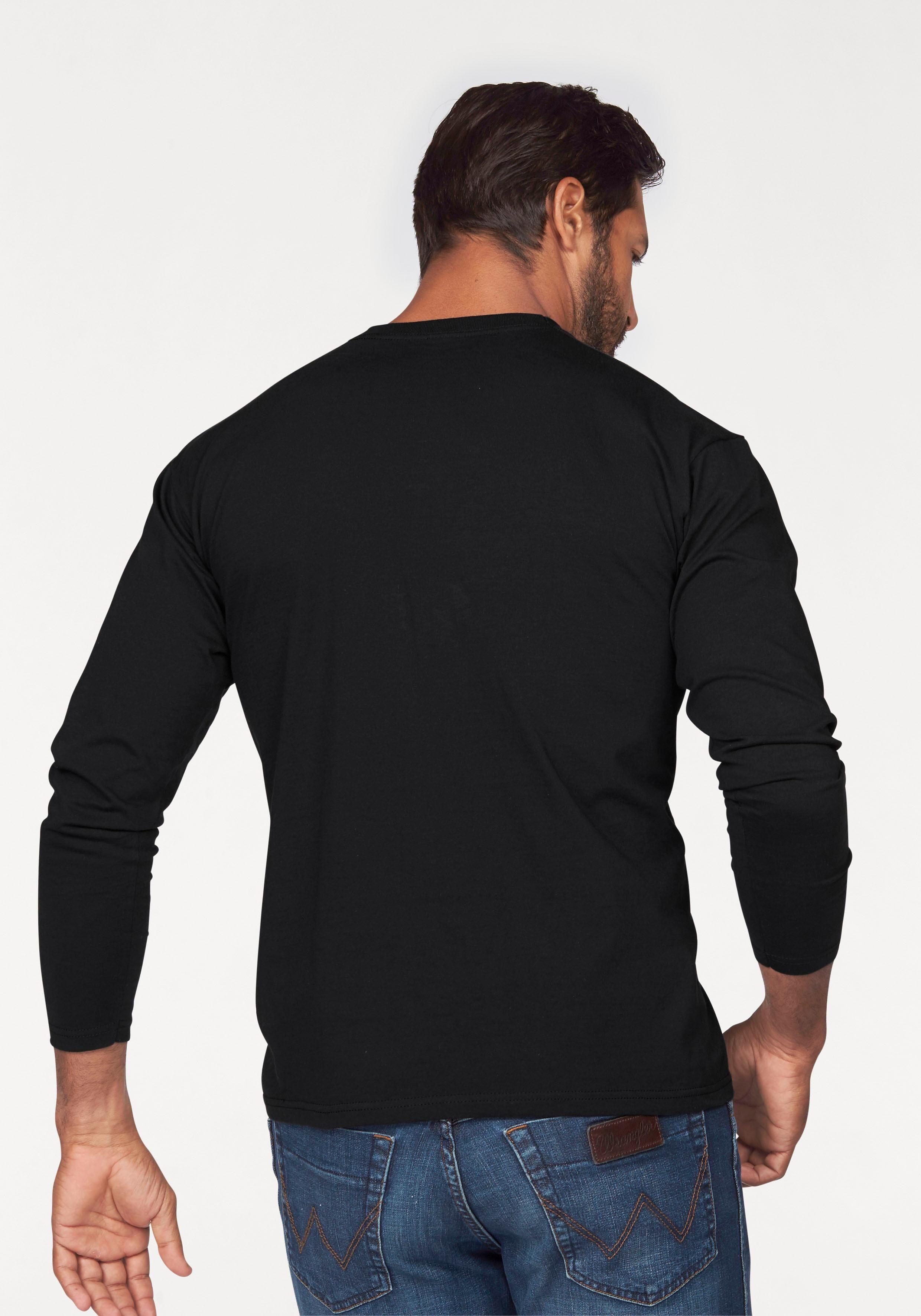 Fruit of the Loom Langarmshirt (Packung, 2-tlg) aus reiner Baumwolle, 2-er Pack