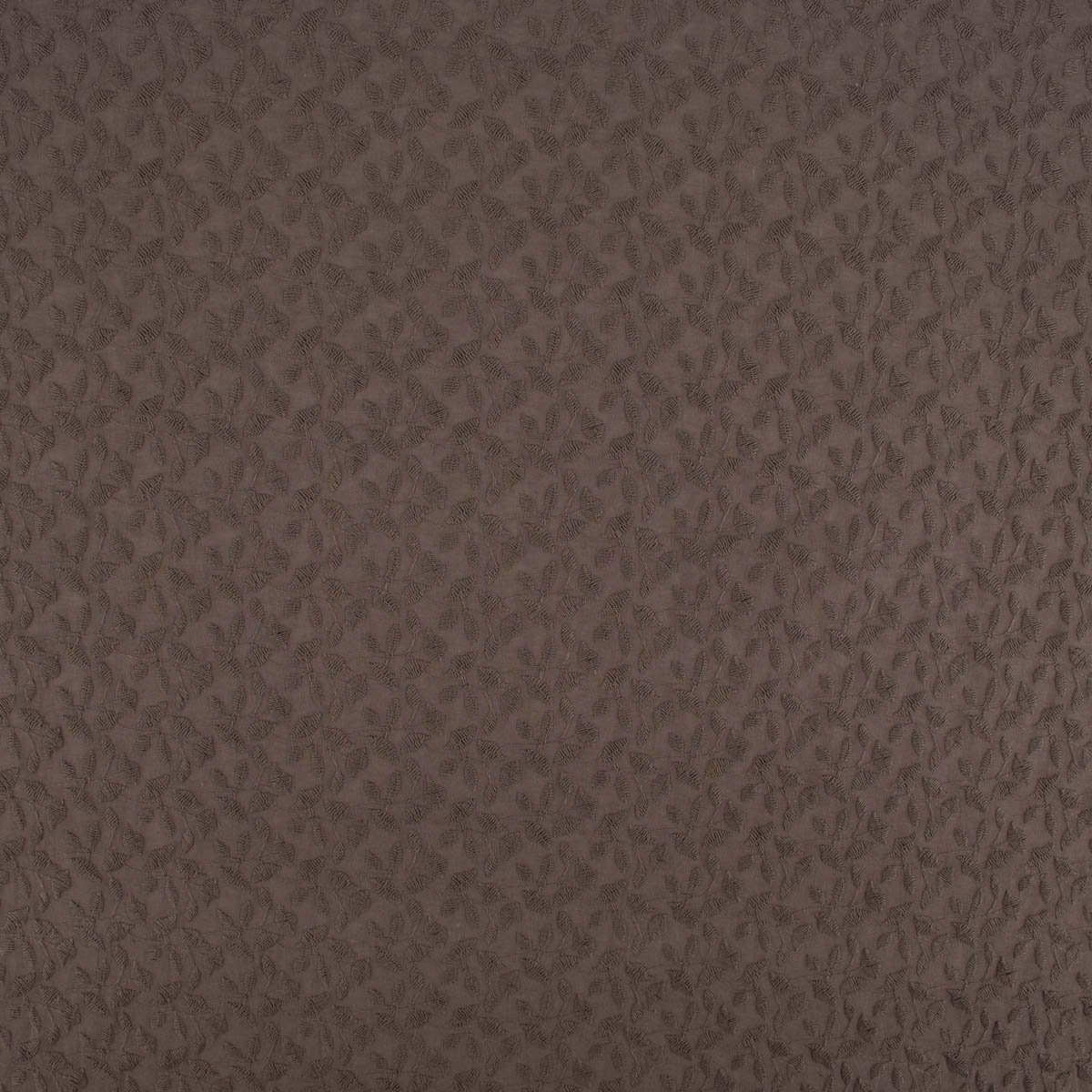 Thumbnail - SCHÖNER LEBEN. Stoff Bekleidungsstoff Blusenstoff Stickerei Ranken Blätter uni taupe dunke, allergikergeeignet