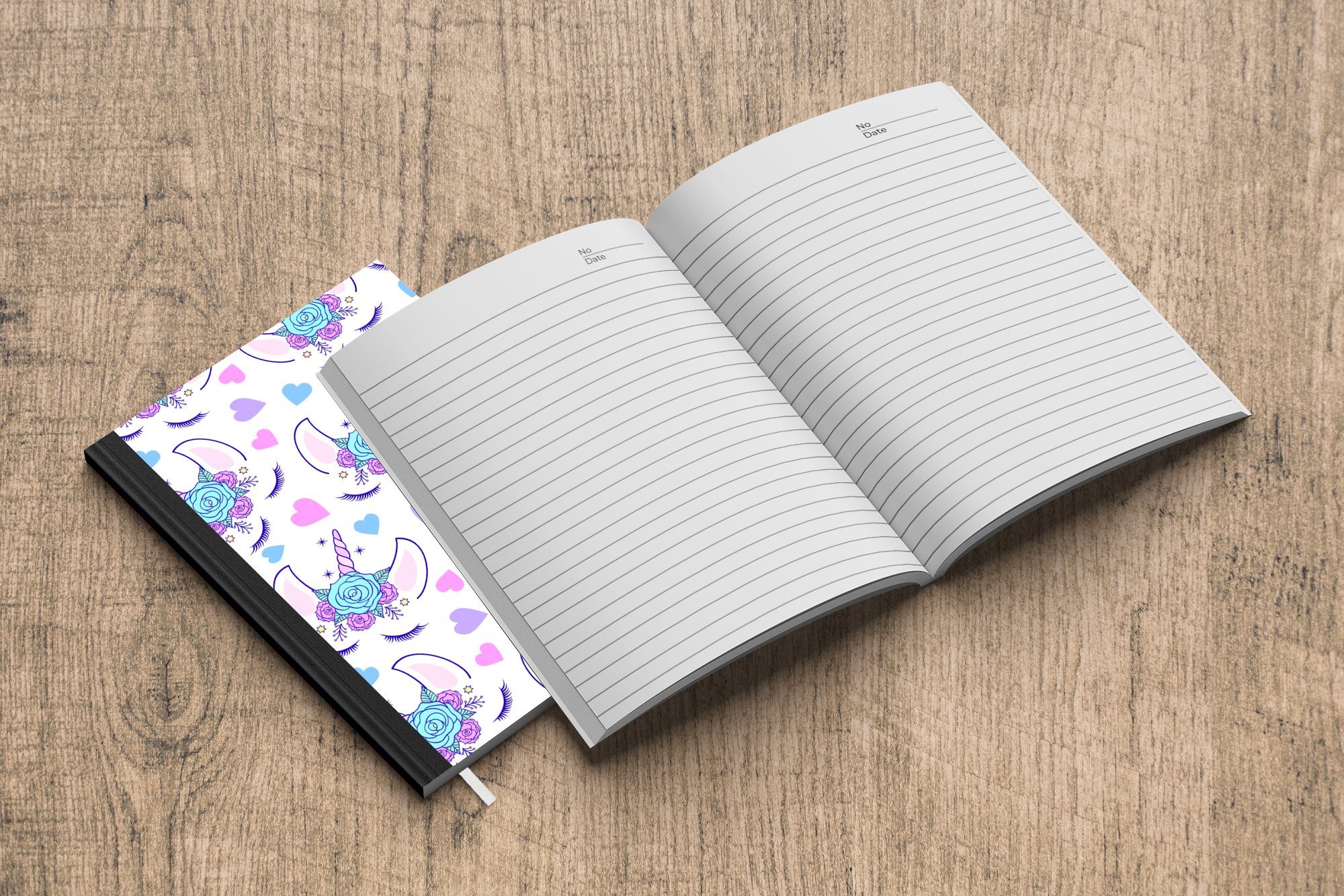 MuchoWow Notizbuch Tagebuch, - 98 Kinder, Blumen Kinder Journal, Seiten, Mädchen - - - A5, Einhorn Mädchen - Muster Haushaltsbuch Merkzettel, Notizheft, 