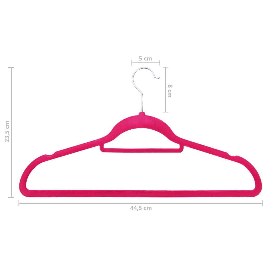 vidaXL Kleiderbügel 50 Stk. Kleiderbügel-Set Anti-Rutsch Rosa Samt, (50-tlg)
