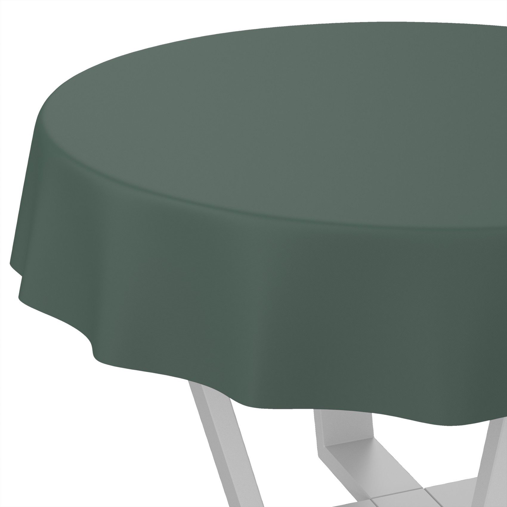 ANRO Tischdecke Wachstuchtischdecke abwaschbar UNI auch als Gartentischdecke (Einzelstück 1-tlg), wasserabweisend pflegeleicht Textil-Optik Grün Rund 120cm