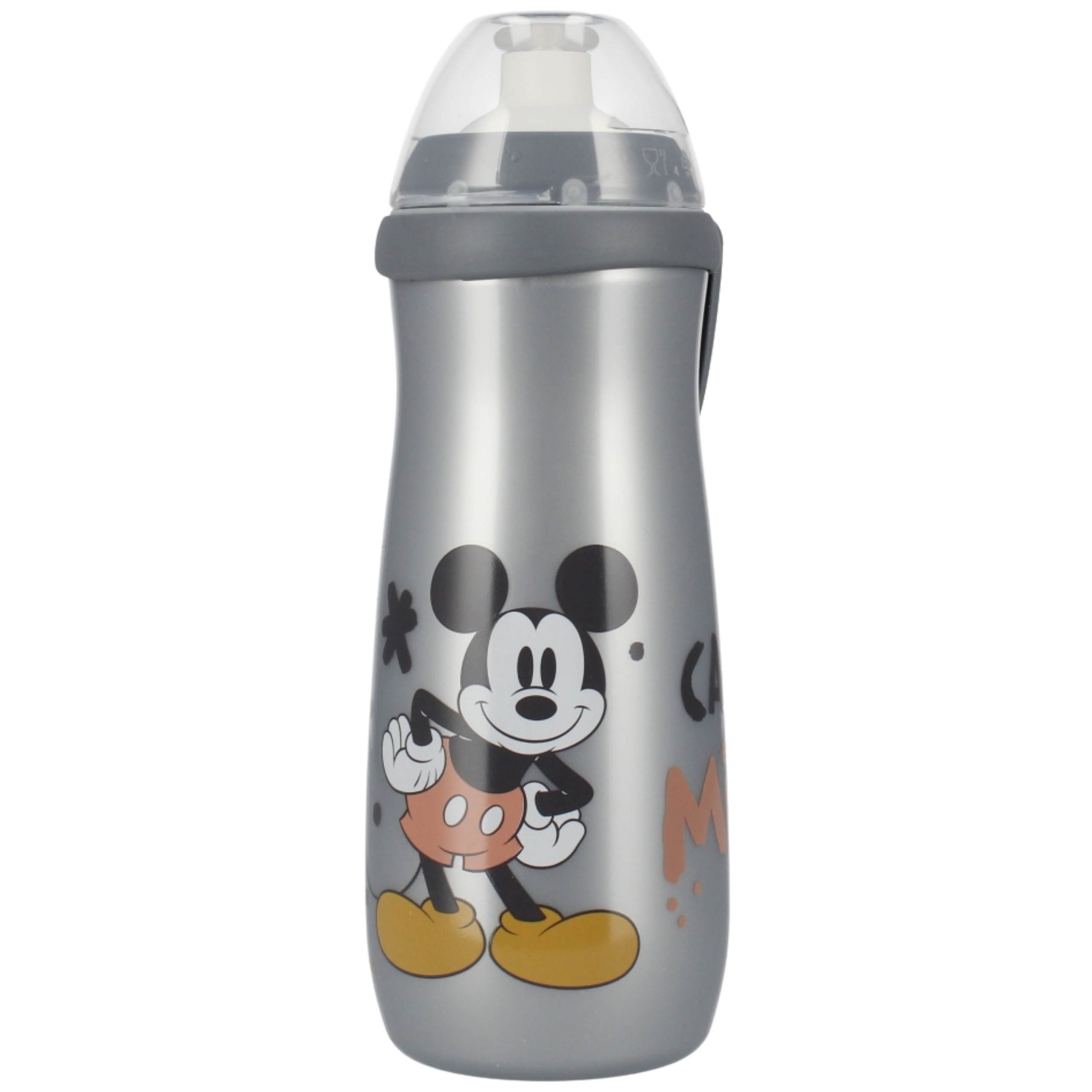 Disney Mickey Mouse Trinkflasche DISNEY Mickey Mouse Wasserflasche mit Mundstück, 450 ml