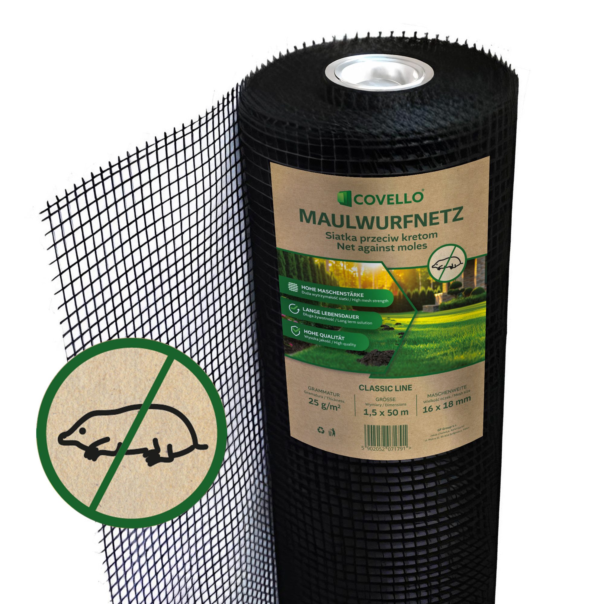 Maulwurfgitter Maulwurfnetz Premium Line 35g/m² Maulwurfschutz Laubschutznetz