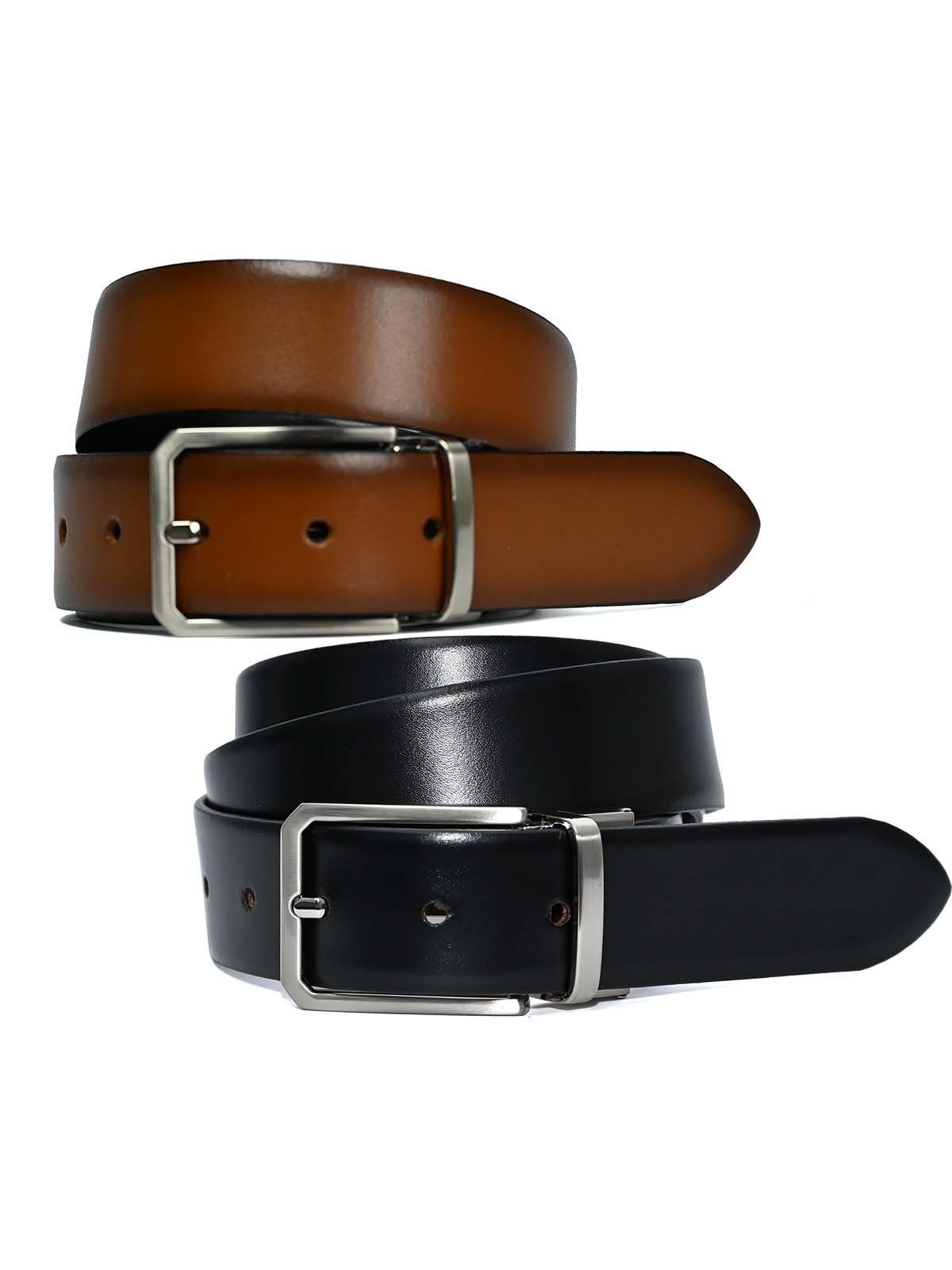 LLOYD Men’s Belts Ledergürtel LLOYD-Wendegürtel 35mm bombiert, Kantenfinish cognac/schwarz