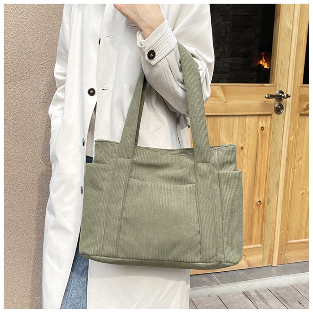 Zaewry Schultertasche Cord Tasche Damen,Tote Bag,Handtasche,Shopper Tasche Laptoptasche, für Bummeln Arbeit Schule Gym Halloween Weihnachtsgeschenk – Bild 4 von 5