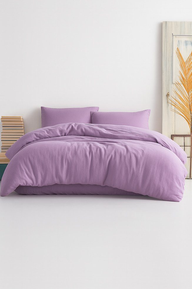 Sandiik Bettwäsche Musselin Bettwäsche in Fuchsia aus Biobaumwolle mit Reiß günstig online kaufen