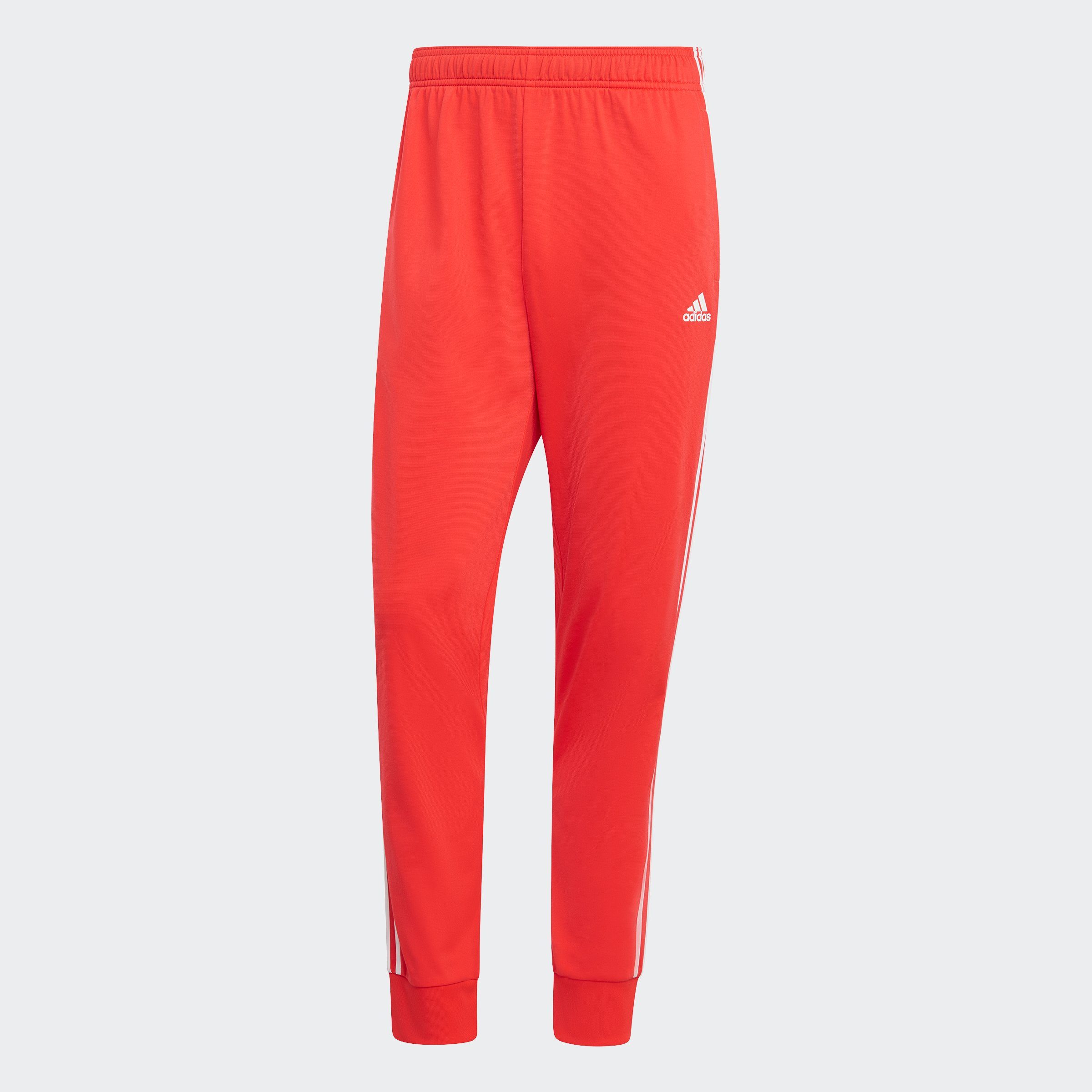 adidas Sportswear Sporthose PRIMEGREEN WARMUP Bright ESSENTIALS 3STREIFEN TAPERED (1-tlg) Red