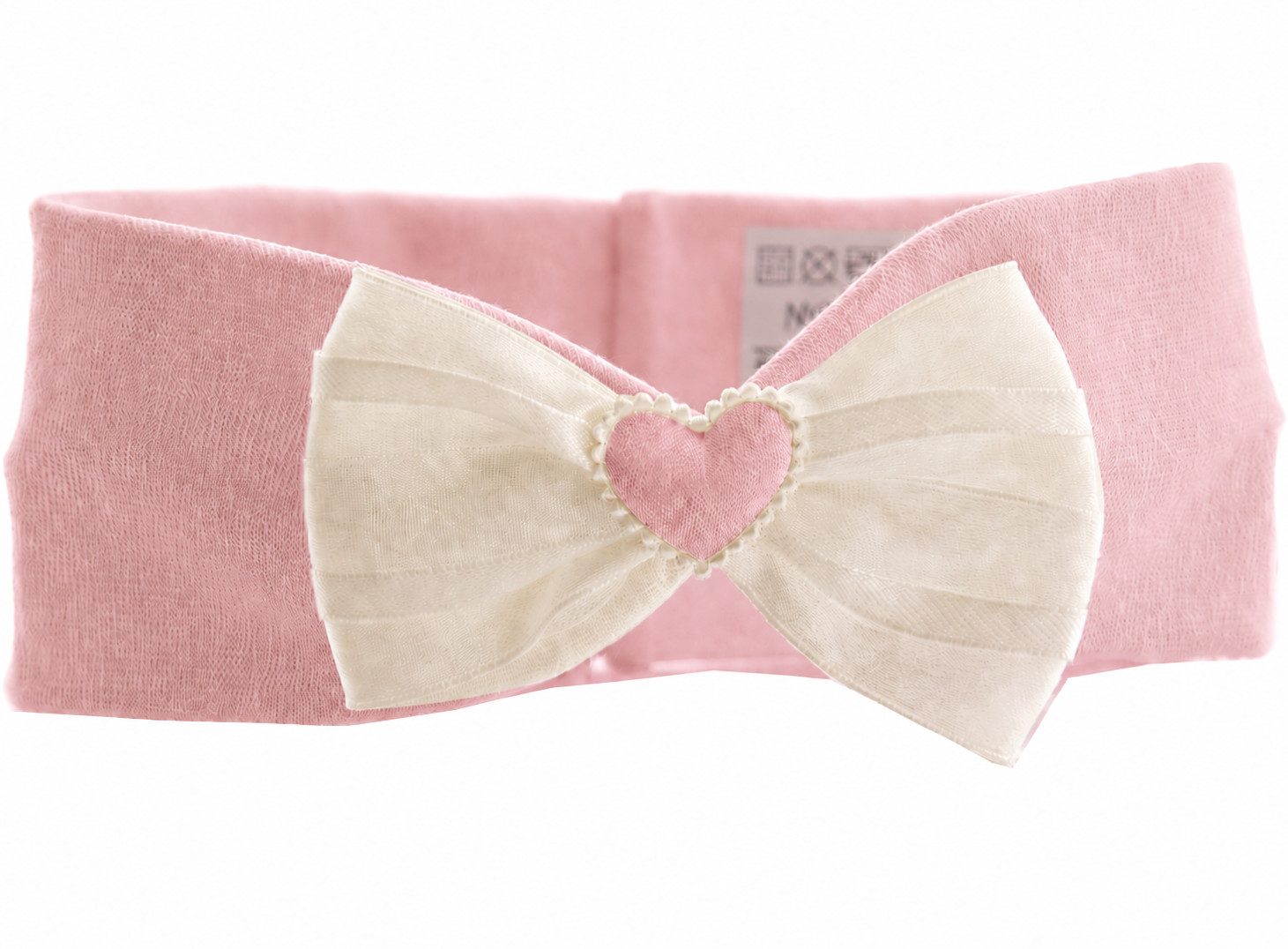 La Bortini Stirnband Stirnband für Baby und Kinder ab 0Mon Kopfband in Weiß für Taufe, Fest (1 Stück, Kopfschmuck für Mädchen, Neugeborene, Kinder) elastisch, weich, weiß mit Schleife und Herzchen