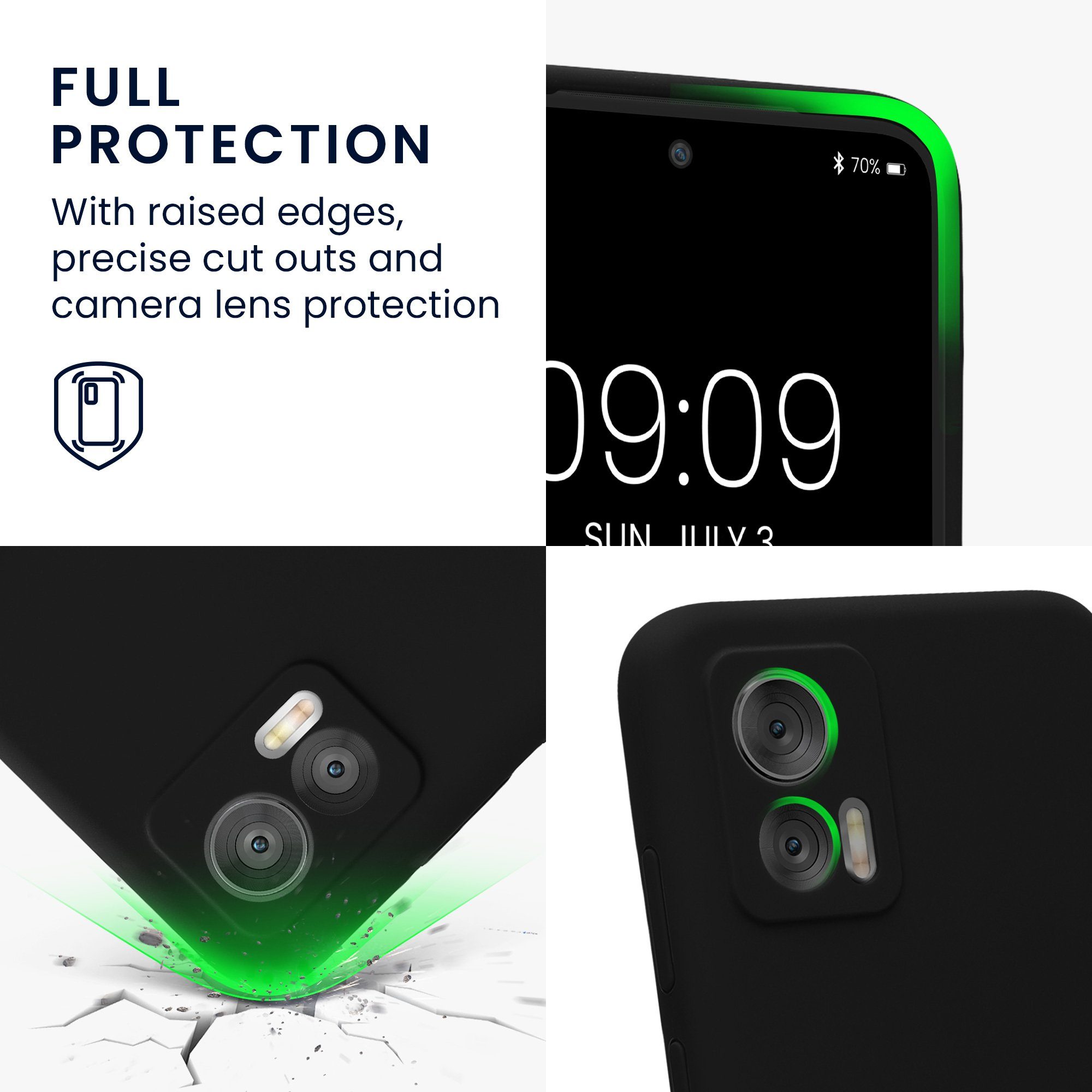 kwmobile Handyhülle Handyhülle für Motorola Edge 30 Neo Hülle, Hülle Silikon gummiert - Handyhülle - Handy Case in Schwarz