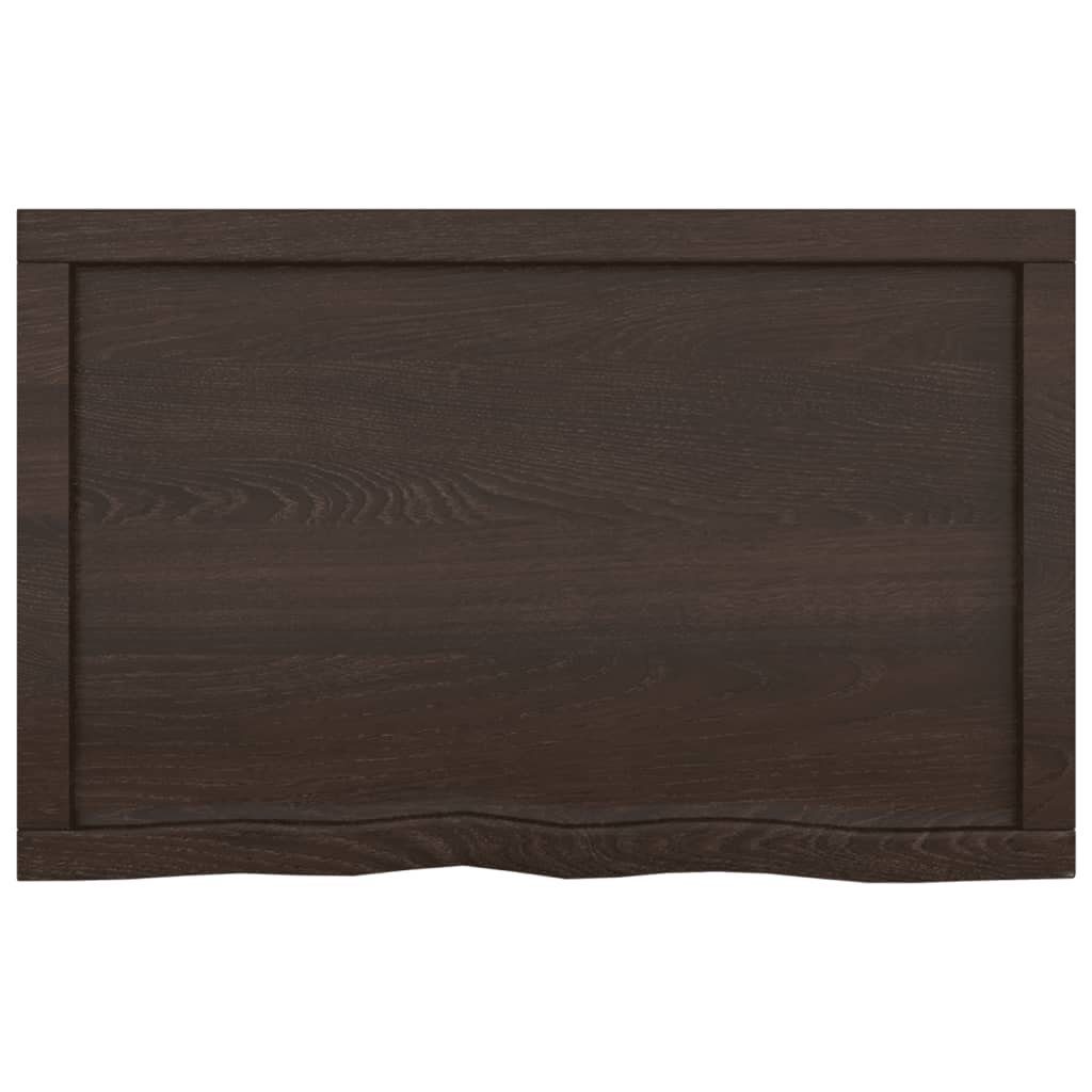 Eiche Massivholz Tischplatte furnicato 80x50x(2-6)cm Behandelt Dunkelgrau