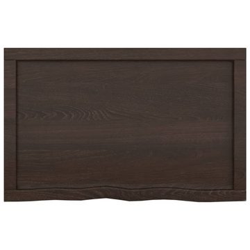 furnicato Tischplatte Dunkelbraun 80x50x(2-6)cm Massivholz Eiche