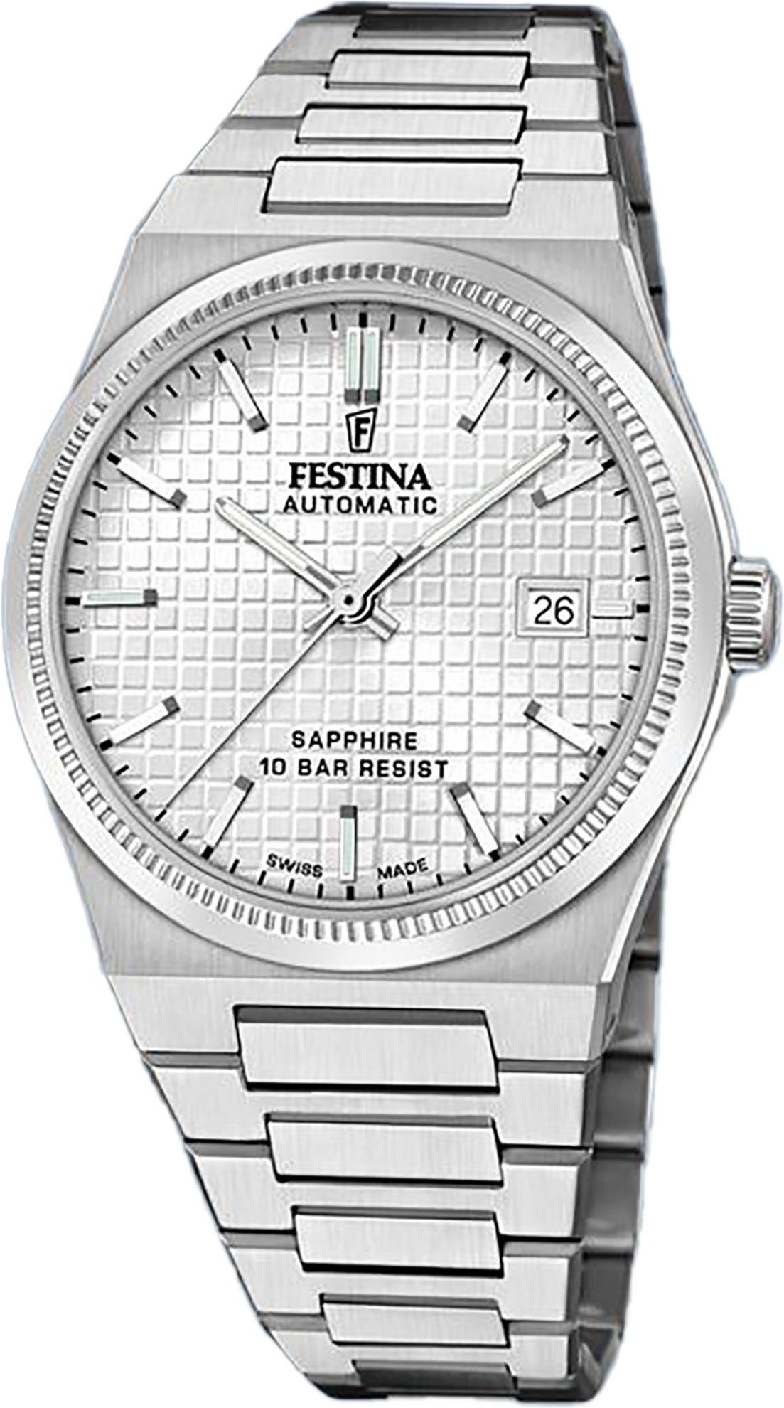 Automatikuhr Festina Herrenuhr Edelstahl silber