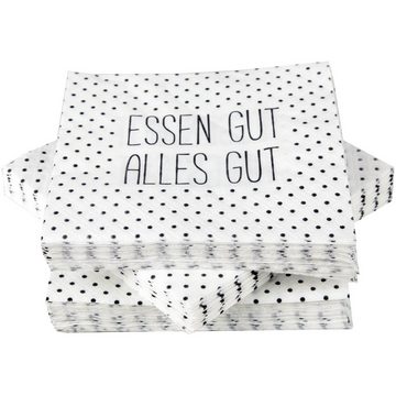 Bestlivings Papierserviette Essen gut, alles gut, (40 St), Hochwertige Servietten (40er-120er Pack) 33x33 cm, 3-lagig - Partyservietten mit Motiv "Essen gut, alles gut" - für Party, Geburtstag oder Feiern