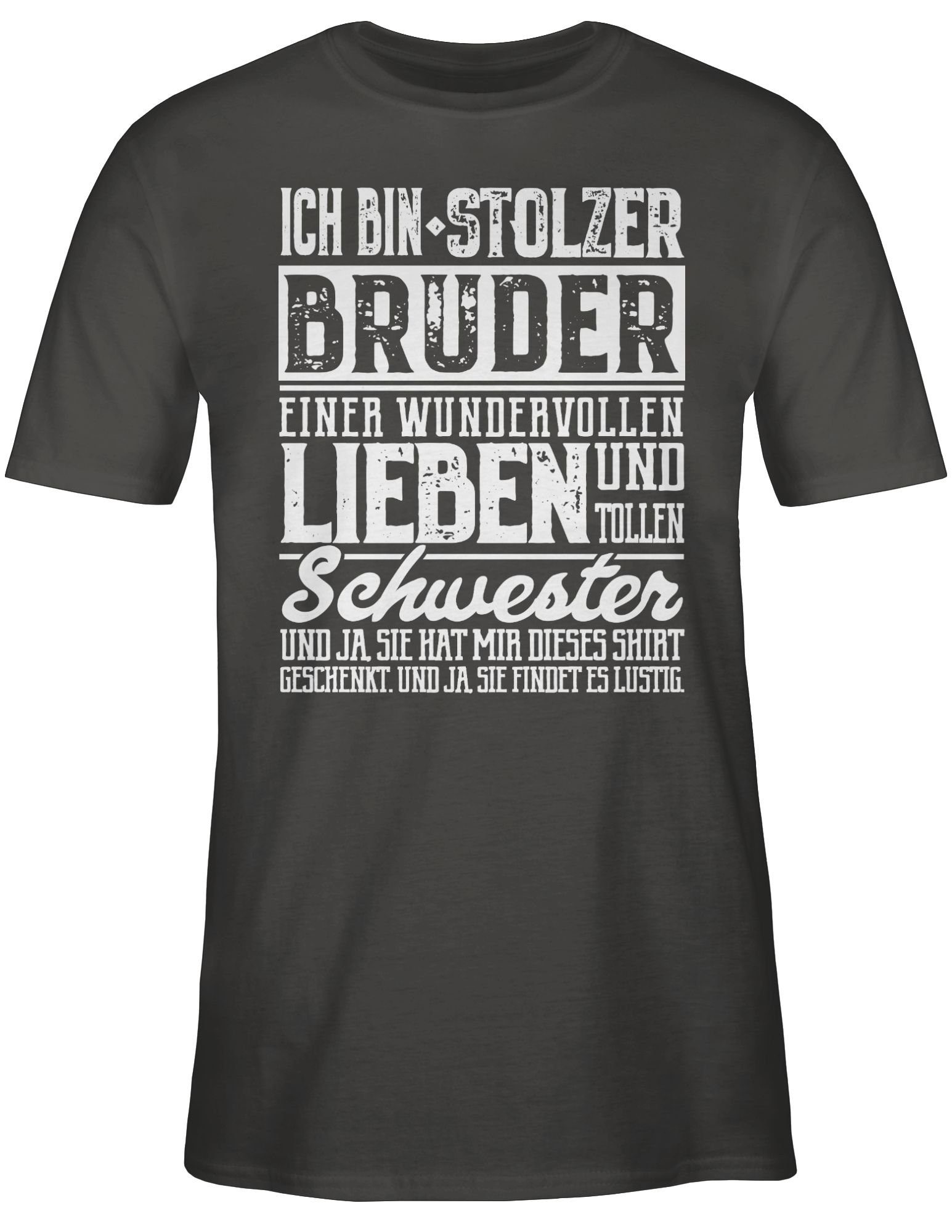 bin einer Shirtracer Schwester tollen T-Shirt Bruder Ich Dunkelgrau stolzer und Bruder wundervollen 03