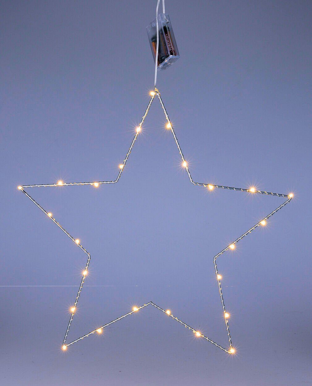 Hängedekoration Beleuchtung Deko zum Aufhängen - Ø LED 45 silber Silhouette Weihnachts Spetebo cm, Fenster Stern