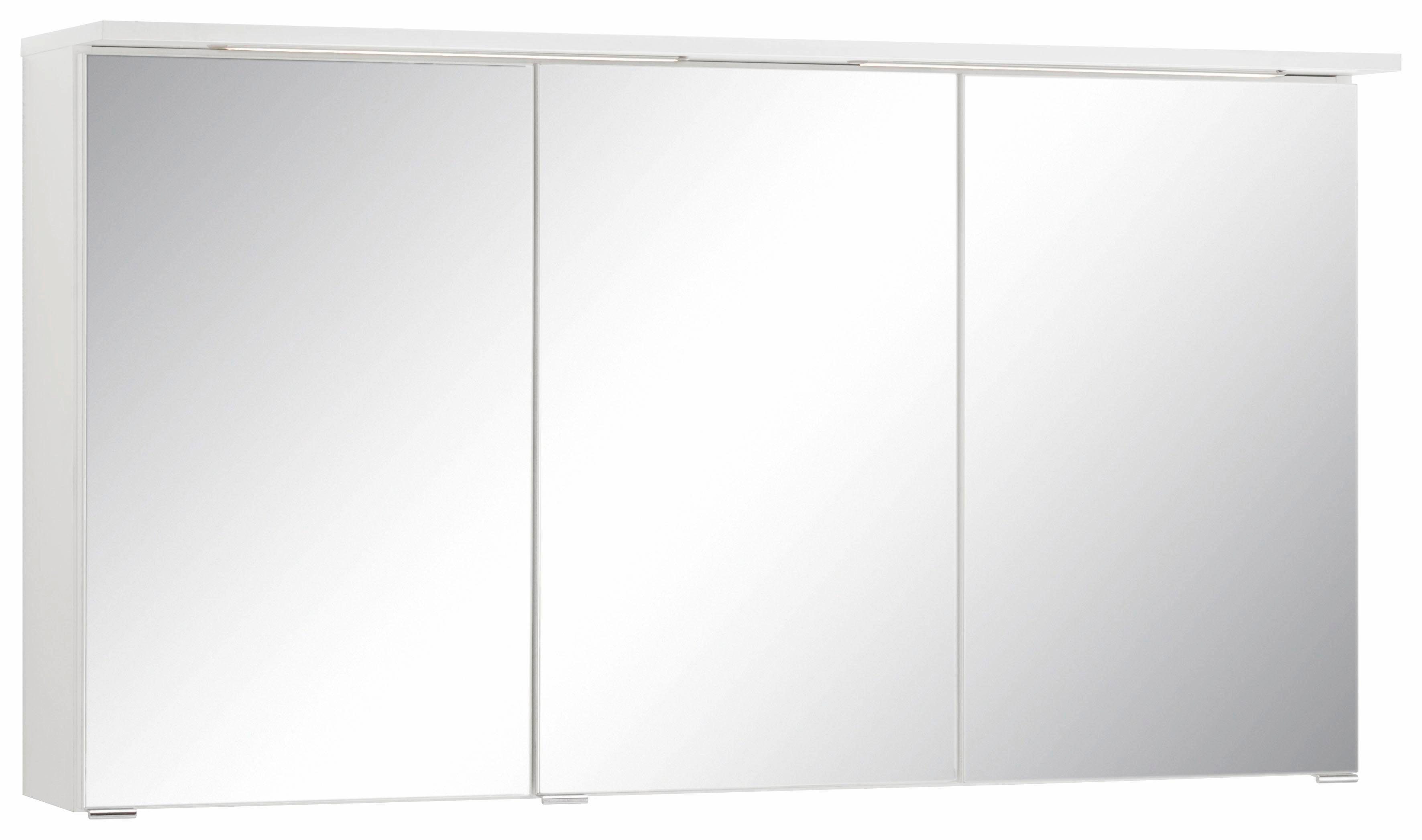 HELD MÖBEL Spiegelschrank Ravenna Breite 120 cm, mit LED Beleuchtung weiß | weiß | Spiegelschränke