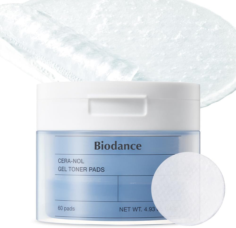 Biodance Toner Cera-nol Gel Toner Pads – 60 Pads (140 g) – Beruhigende Gesichtspflege mit 10-Schichten-Hyaluronsäuren & 5-Schichten-Ceramiden, – Feuchtigkeitspflege für empfindliche und trockene Haut