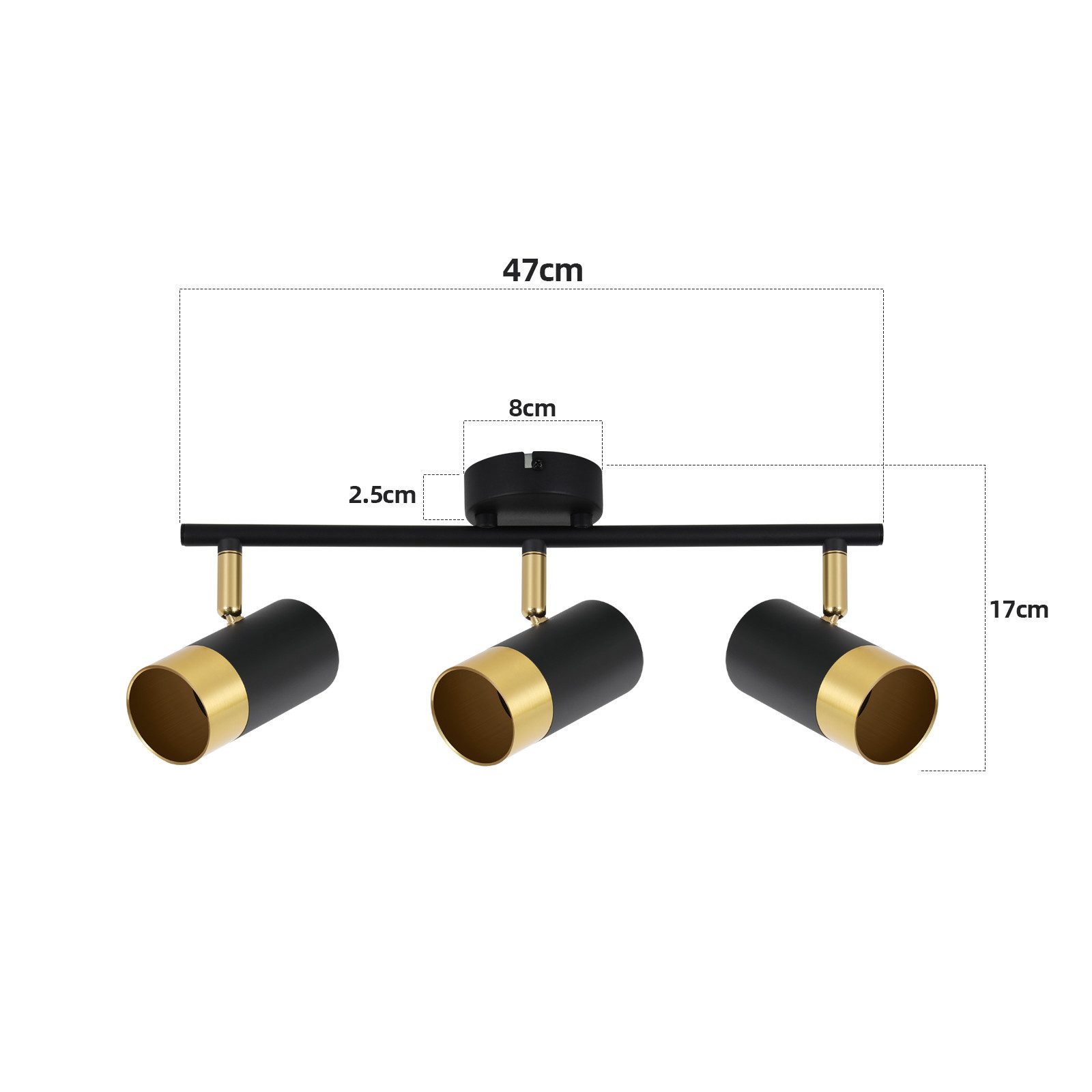 ZMH Deckenstrahler 2/3/4 Flammig-GU10 Schwarz-Gold Modern Deckenlampe für W günstig online kaufen