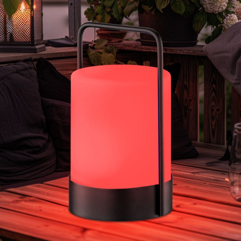 FISCHER & HONSEL LED Solarleuchte, LED-Leuchtmittel fest verbaut, Farbwechsel, Warmweiß, RGB, Tischleuchte Außenleuchte Solarleuchte LED RGB Fernbedienung Dimmbar