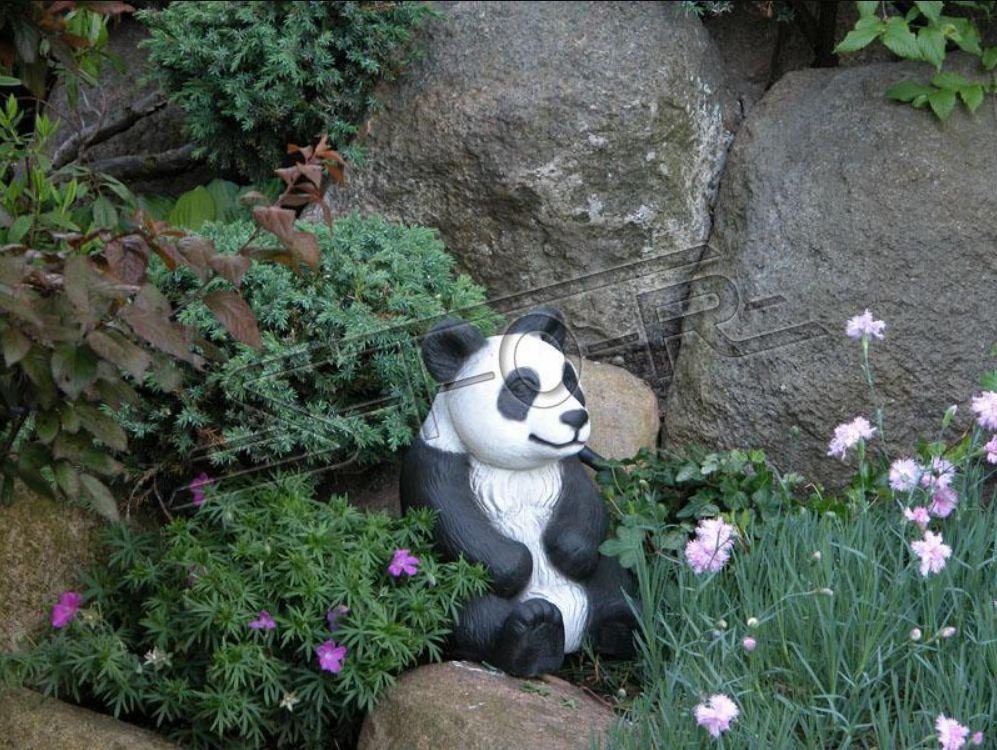 Deko Panda Terrasse Garten Figuren Skulptur Dekoration JVmoebel Statue Stein Figur