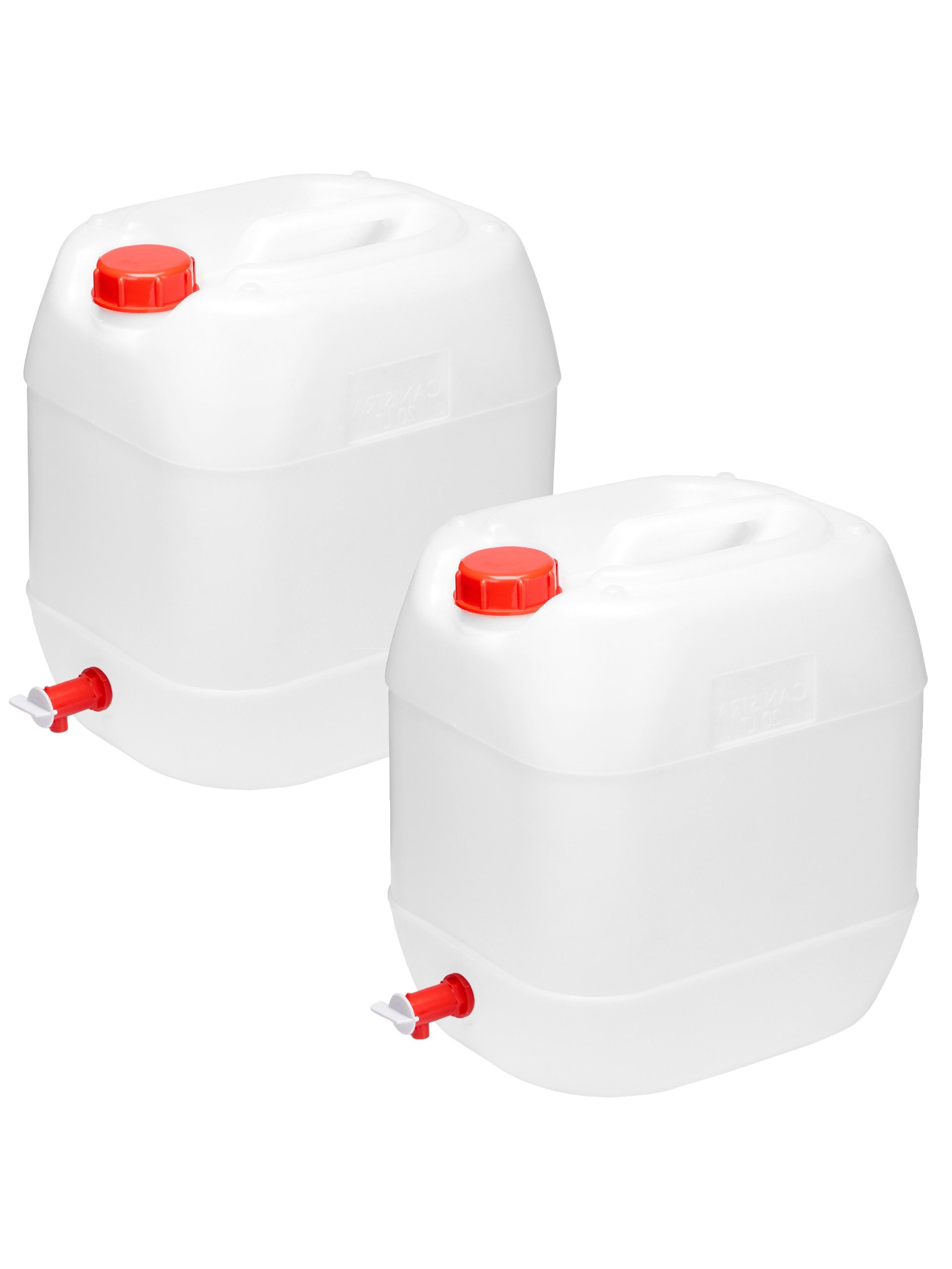 Garronda Kanister 20L Wasserkanister mit Hahn BPA-frei Wassertank Kanister Weiß GD-0083 (2 St), BPA-Frei