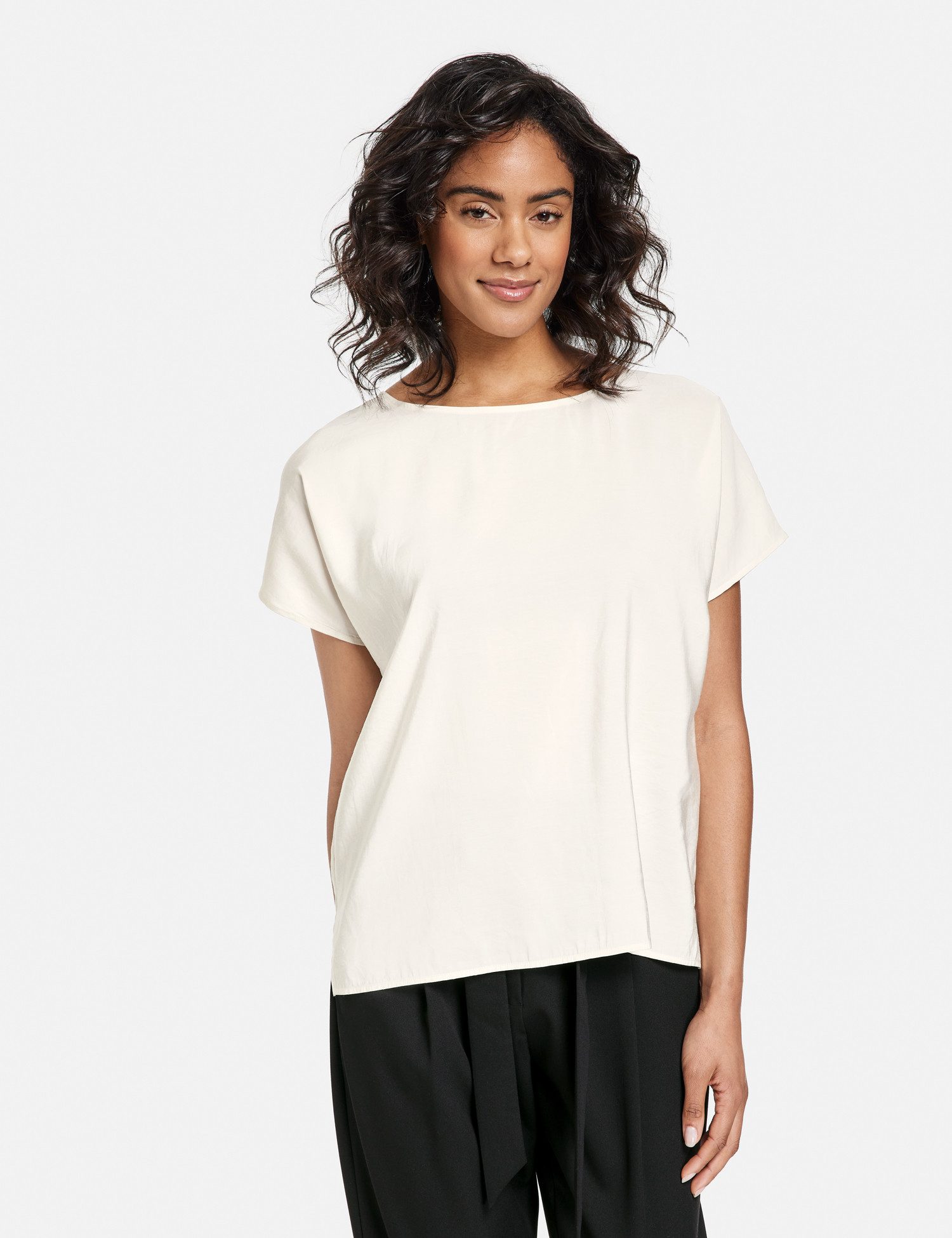 Taifun Kurzarmbluse - Basic Shirt - Shirt kurzarm einfarbig - Blusenshirt