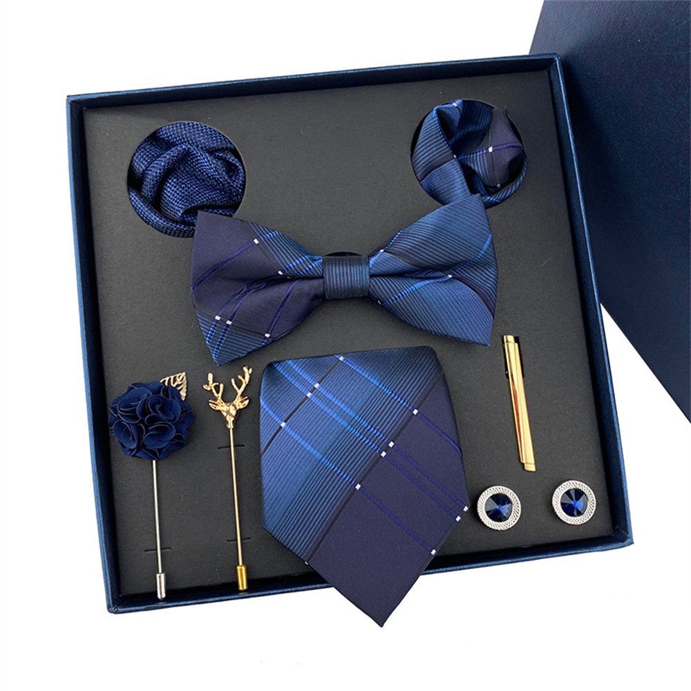 Set Krawatte Ein Herren für Anzugzubehör Krawatten-Set, Krawatten-Set Business von (9-St) komplettes Dekorative Männer