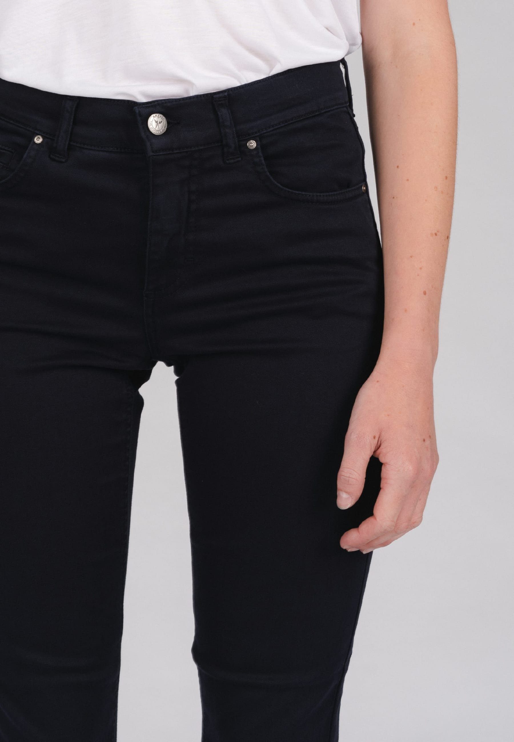 Cici unifarbenem dunkelblau Design ANGELS Straight-Jeans mit Jeans