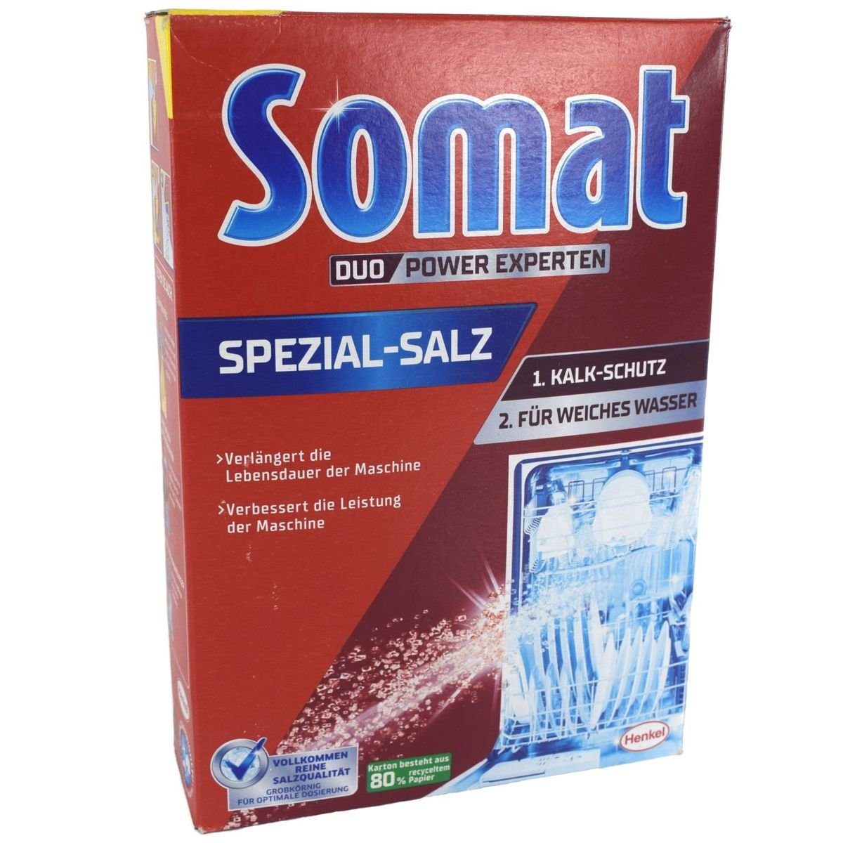 HENKEL 1,2 kg Somat Spezial-Salz die verbessert Spülmaschinen (1-St. weiches für Spülmaschinensalz Kalk-Schutz Leistung & Wasser)