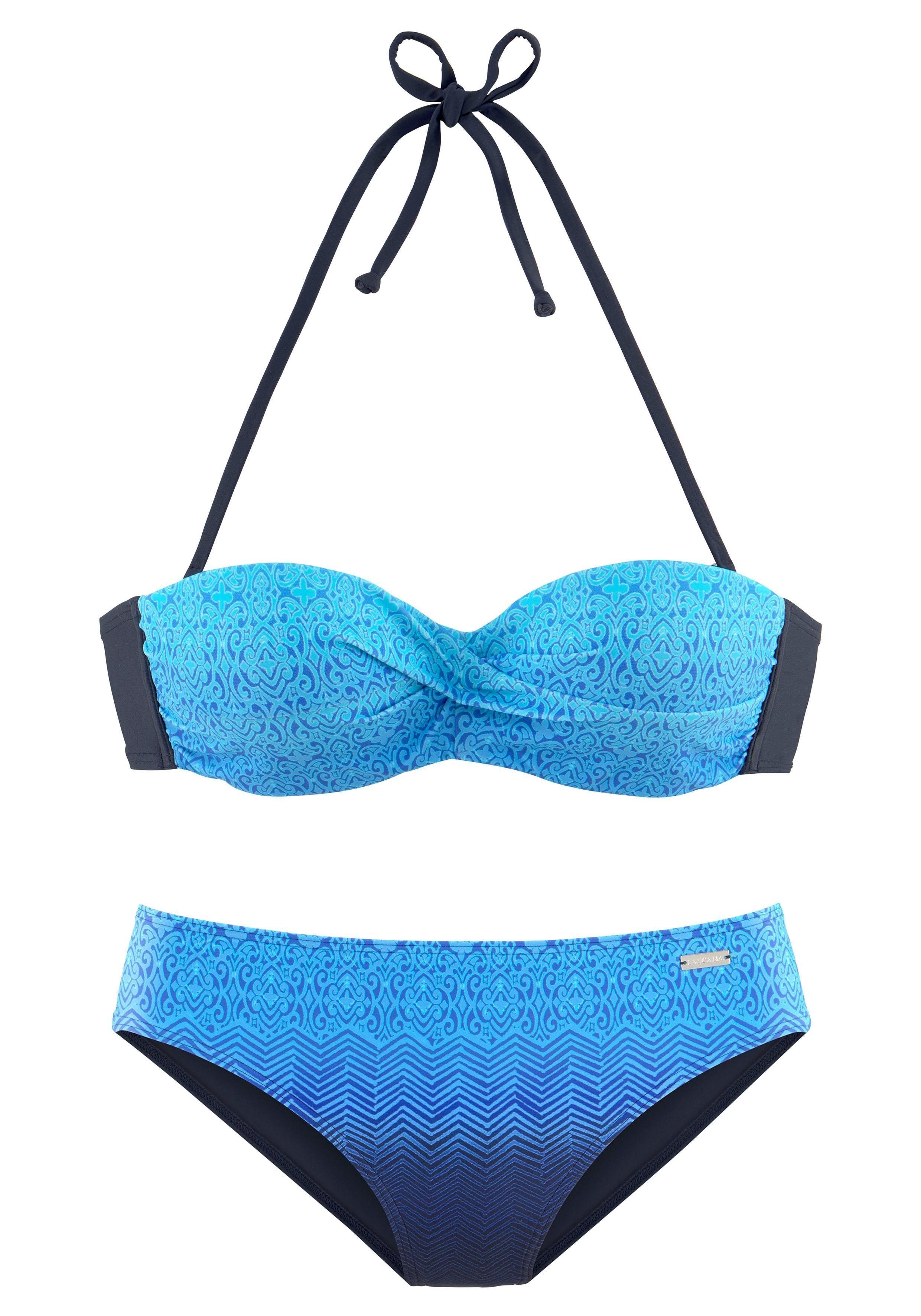 LASCANA Bügel-Bandeau-Bikini blau mit Farbverlauf