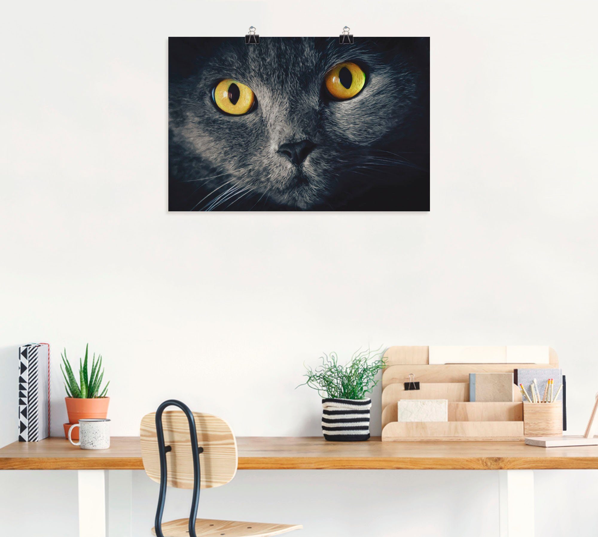 Artland Wandbild Katzenaugen, Haustiere oder versch. Poster Leinwandbild, Größen als St), in Alubild, Wandaufkleber (1