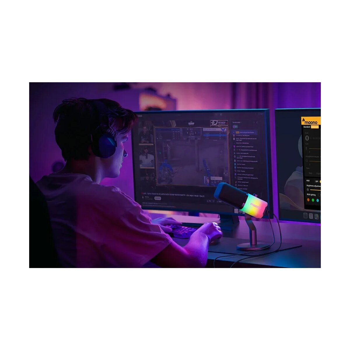 Maono Streaming-Mikrofon Maono PD100X RGB dynamisches USB/XLR Mikrofon