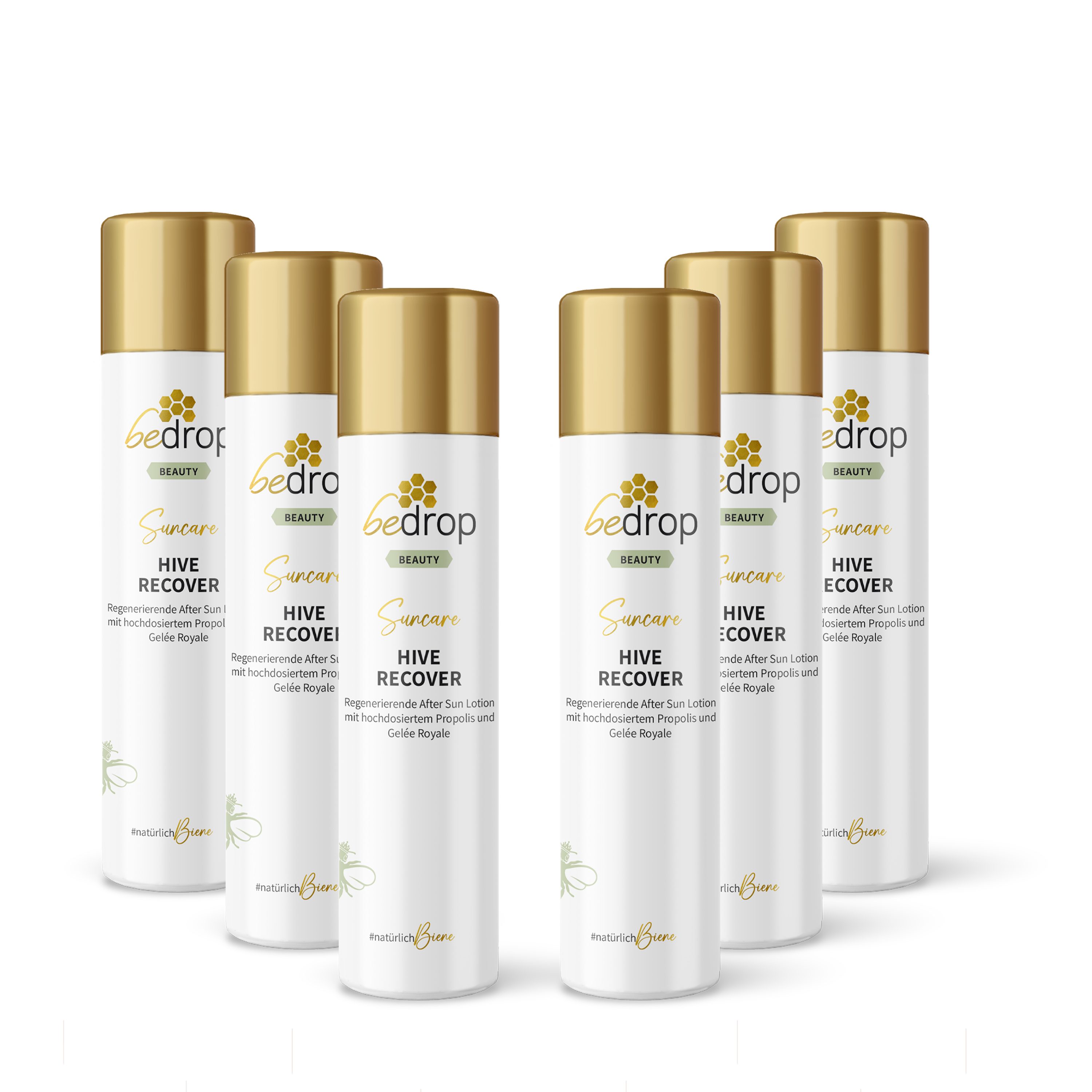 bedrop After Sun-Lotion HIVE RECOVER - After Sun Lotion mit Gelée Royale & Propolis Body Lotion nach dem Sonnenbad, Feuchtigkeitscreme, Regenerationspflege, Regenerierende & kühlende Bodylotion für sonnengestresste Haut, Pflege