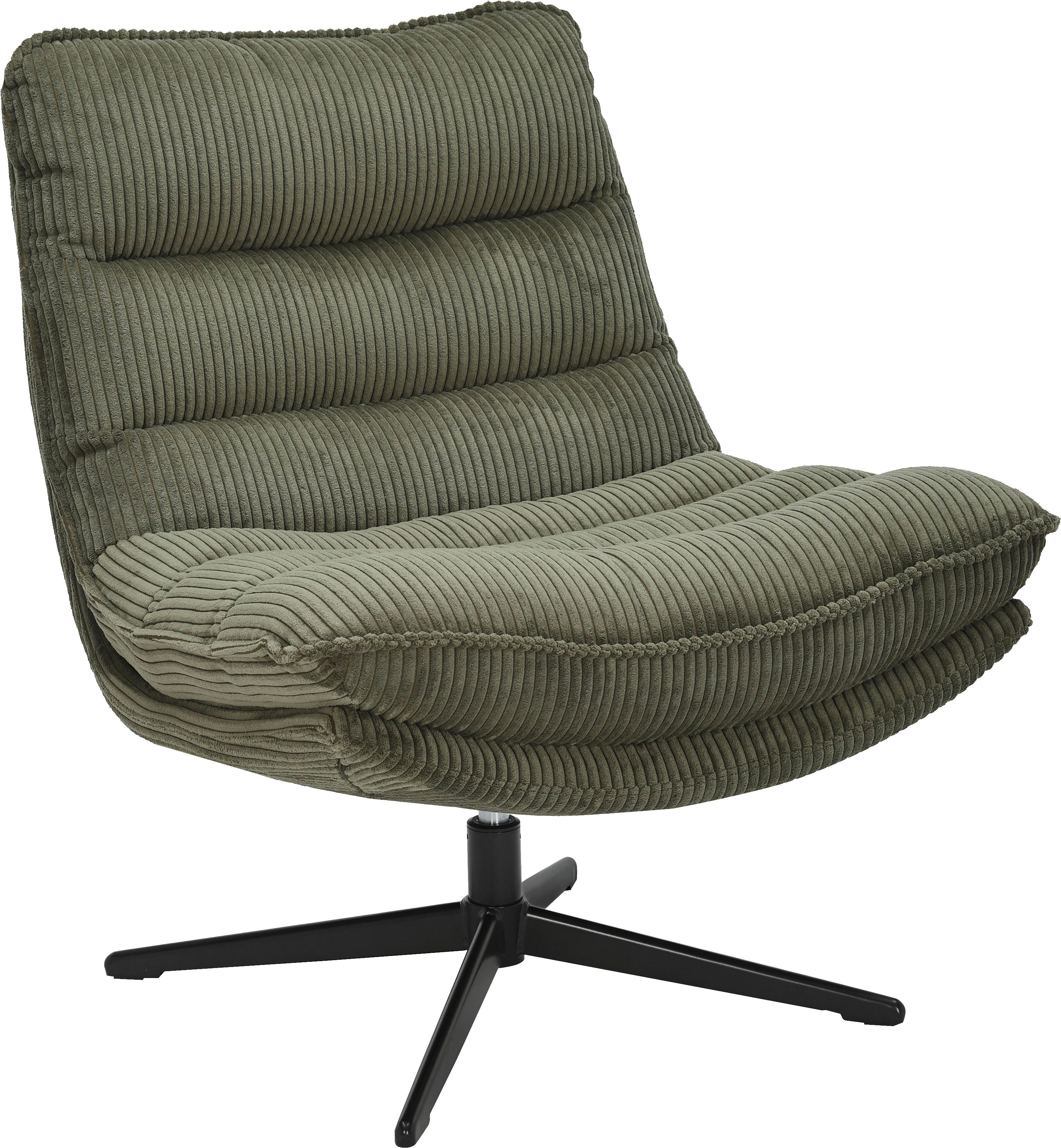 OTTO home Sessel AVAA, Loungesessel im softem Cord-Bezug, 360° Grad drehbar, Relax- und TV-Sessel