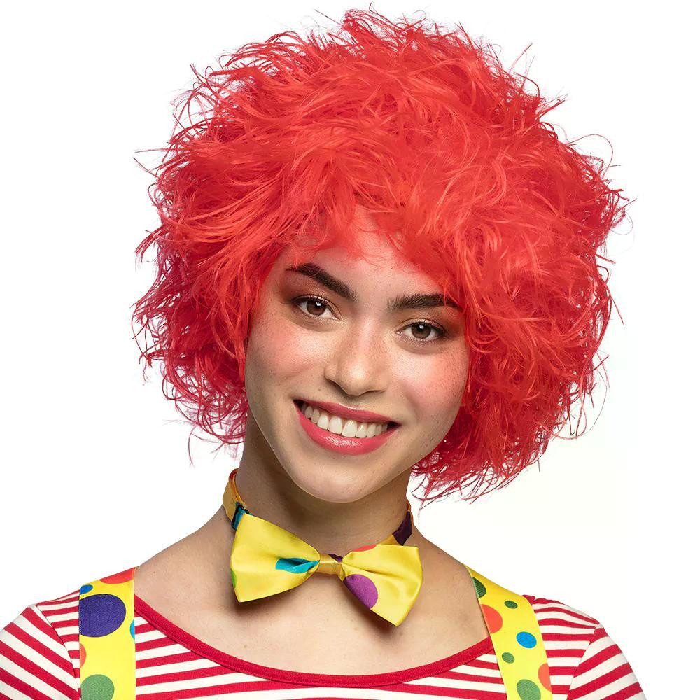 Boland Kostüm-Perücke Perücke Clown Frizzy rot Lockenperücke für lustige Karneval-Kostüme, Perfekte Ergänzung für Clown-Kostüme