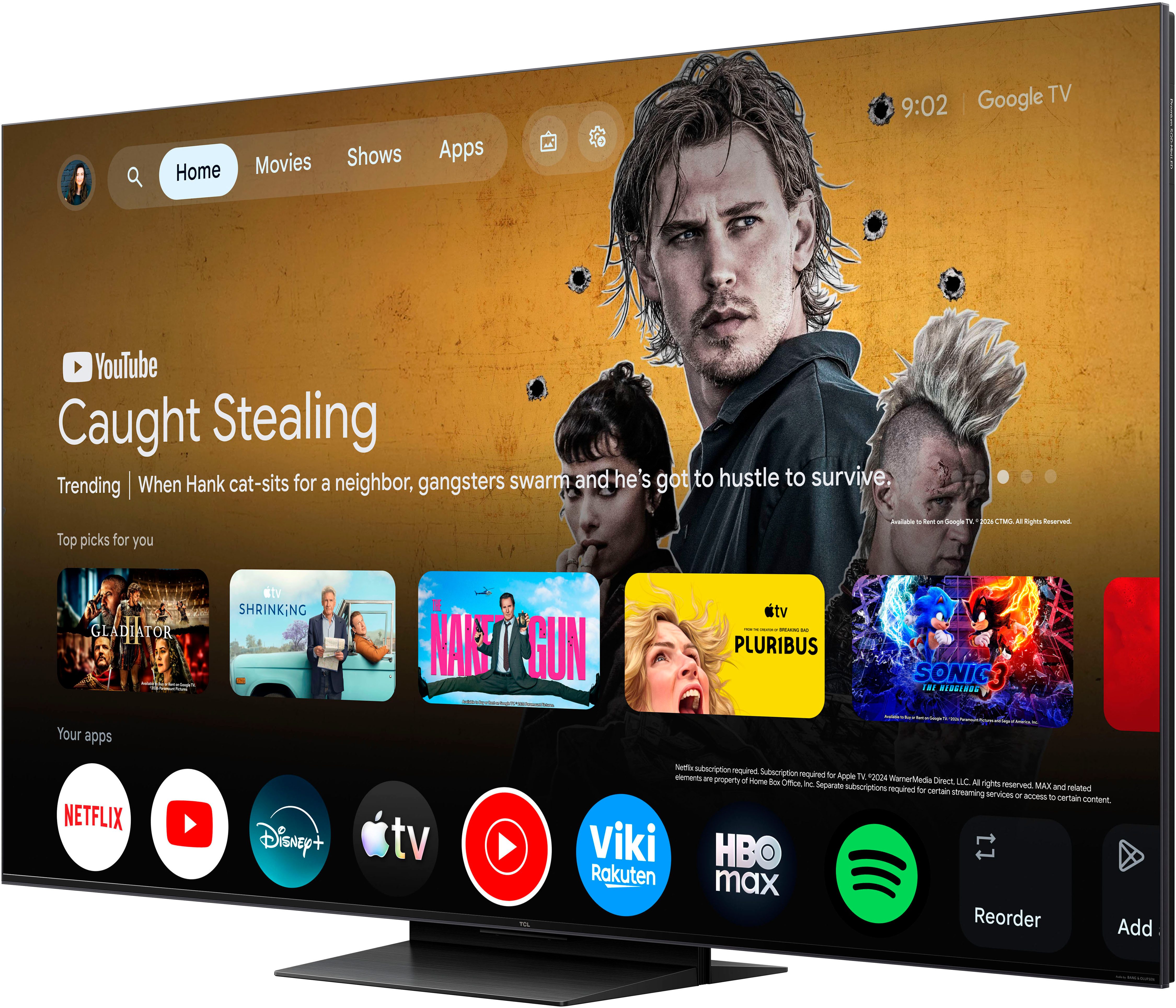 TCL 55C8LX1 Mini-LED-Fernseher (139 cm/55 Zoll, 4K Ultra HD, Google TV, SQD-Mini LED, HDR 6000 Nits, 100%BT.2020, 144Hz, AiPQ Pro,Dolby Vision)