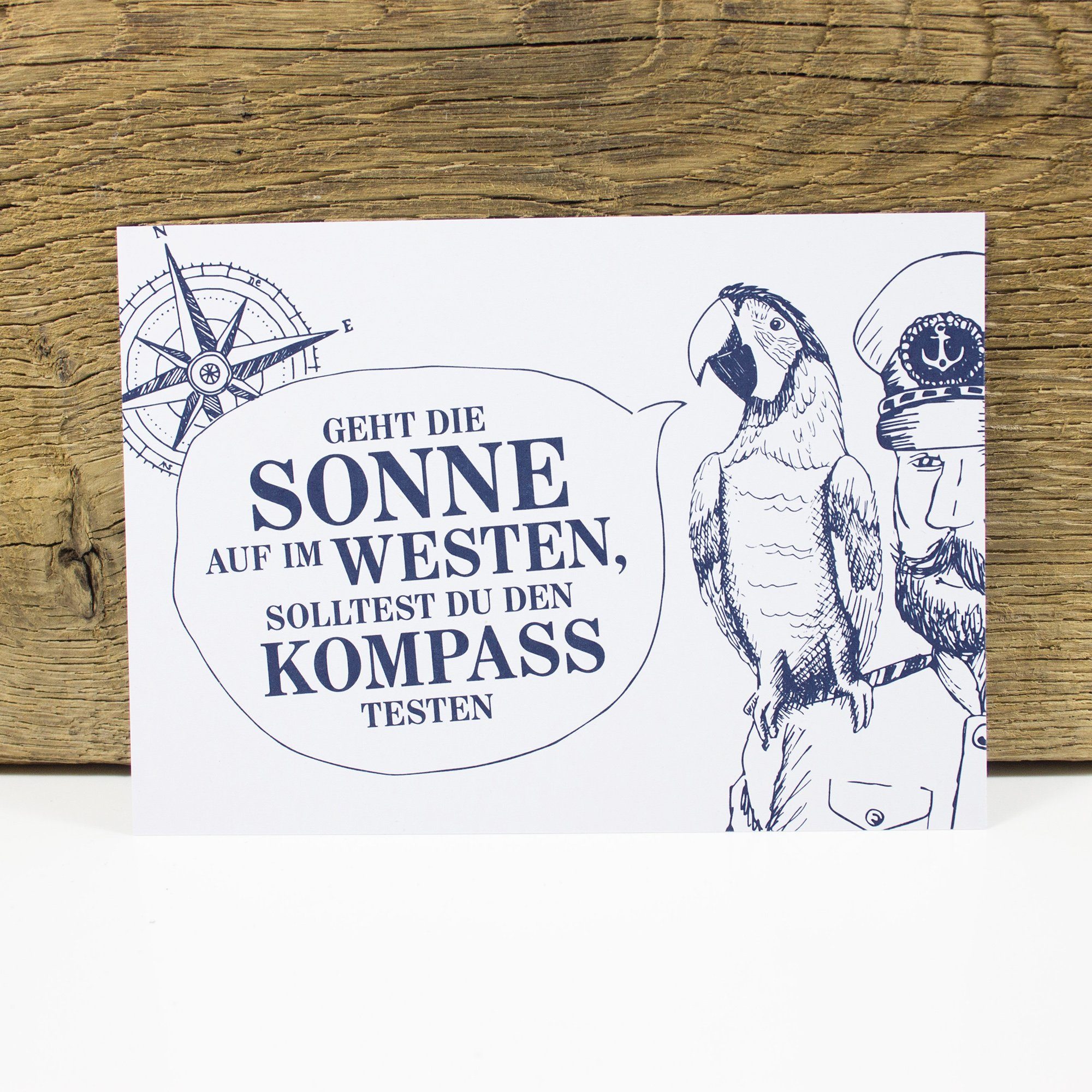 Bow & Hummingbird Postkarte Postkarte Käpt´ns Weisheit II, 100 % Recyclingpapier