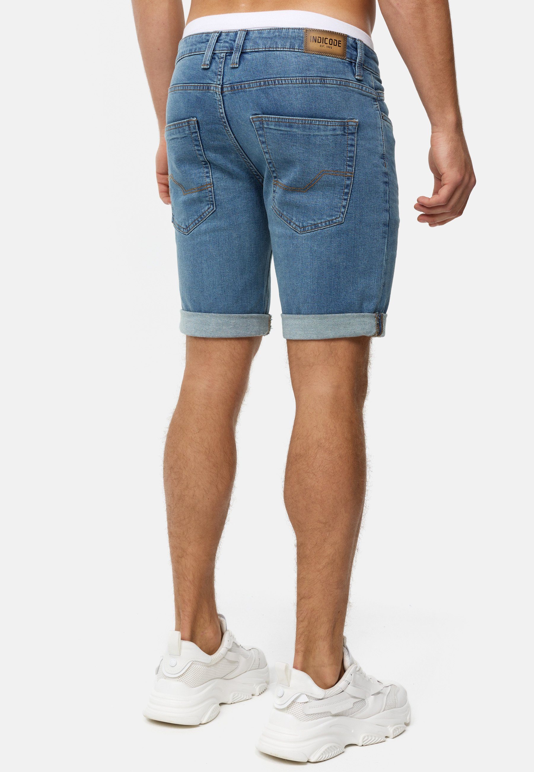 Indicode Jeansshorts Herren INDanny Jeans Shorts Herrenshorts aus elastischer Baumwoll-Qualität