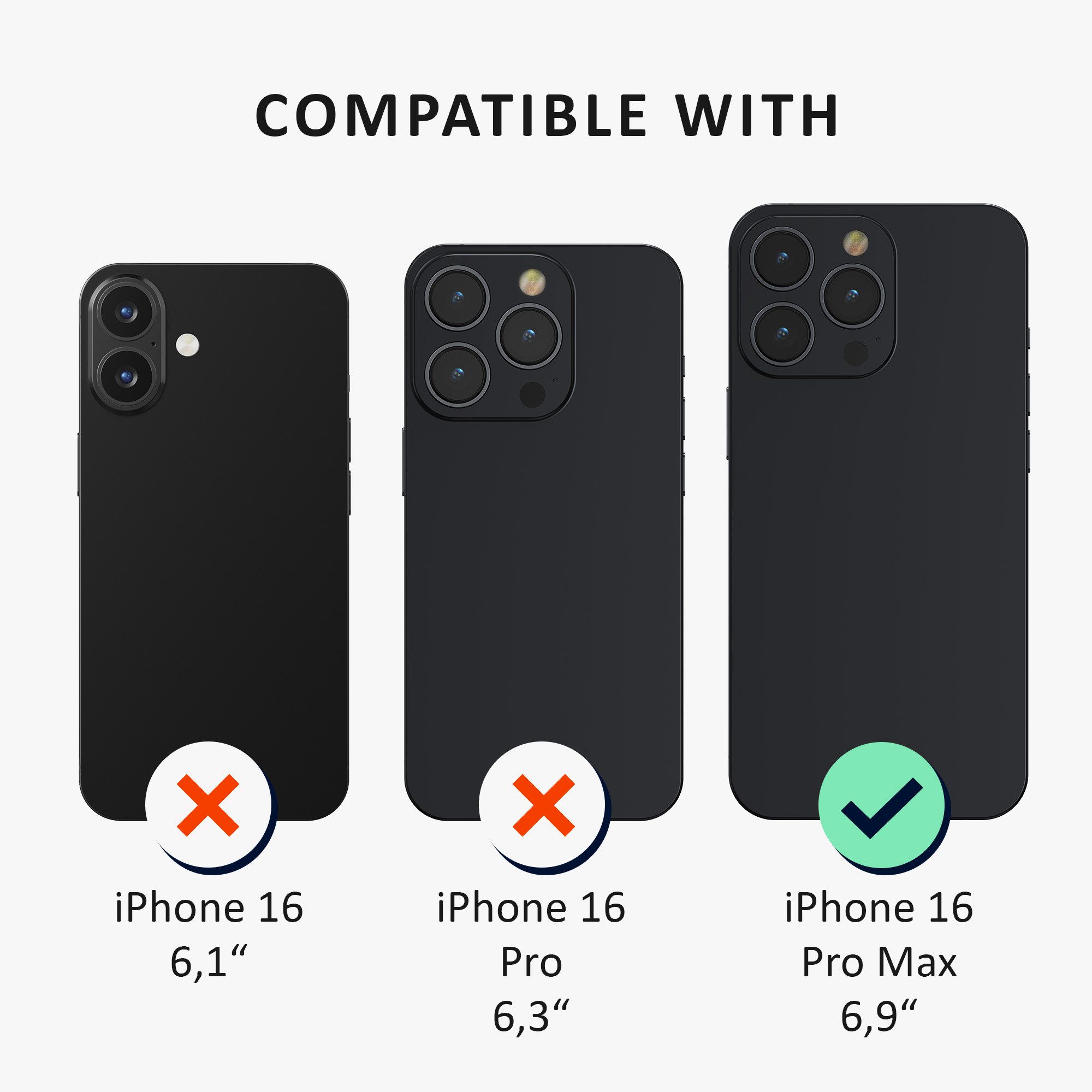 kalibri Handyhülle Hülle für Apple iPhone 16 Pro Max Case, Handyhülle mit 2x Glas Schutz Folie - Cover Handyhülle