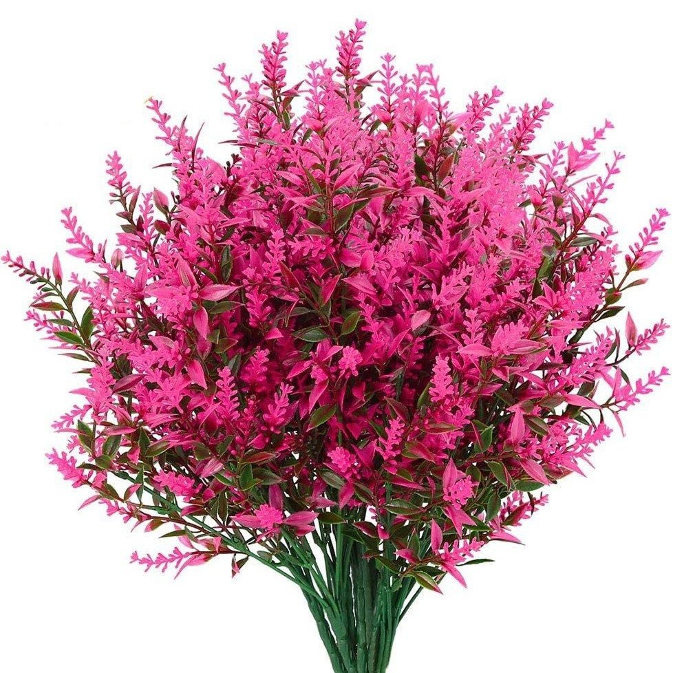 Kunstblumenstrauß 4 Bündel künstliche Lavendelsträuße, künstliche Lavendelblumen, Agger, Kunstlavendel, geeignet für Zuhause, Hochzeiten und Außendekorationen
