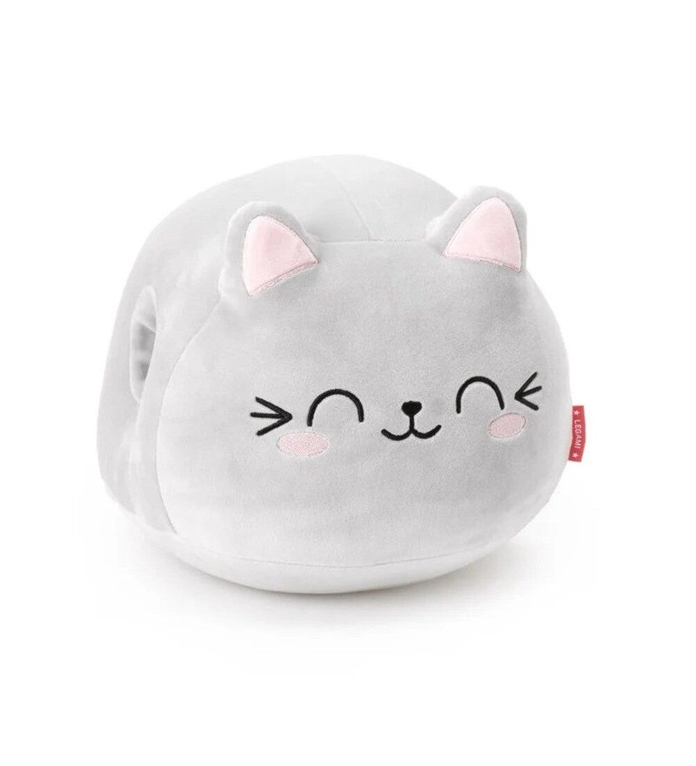 Legami Kuscheltier Kissen Super Soft Katze grau 24 cm