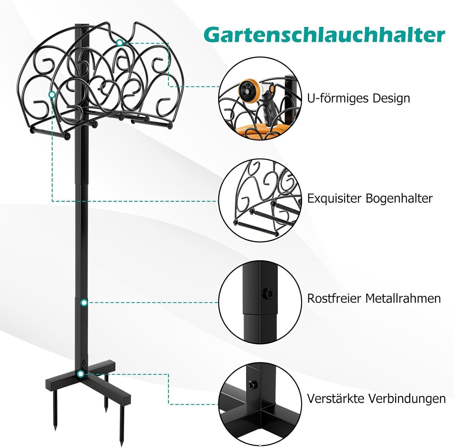 KOMFOTTEU Schlauchhalterung Gartenschlauchhalter, (für 46m Schlauch, bis 10kg belastbar) – Bild 4 von 5