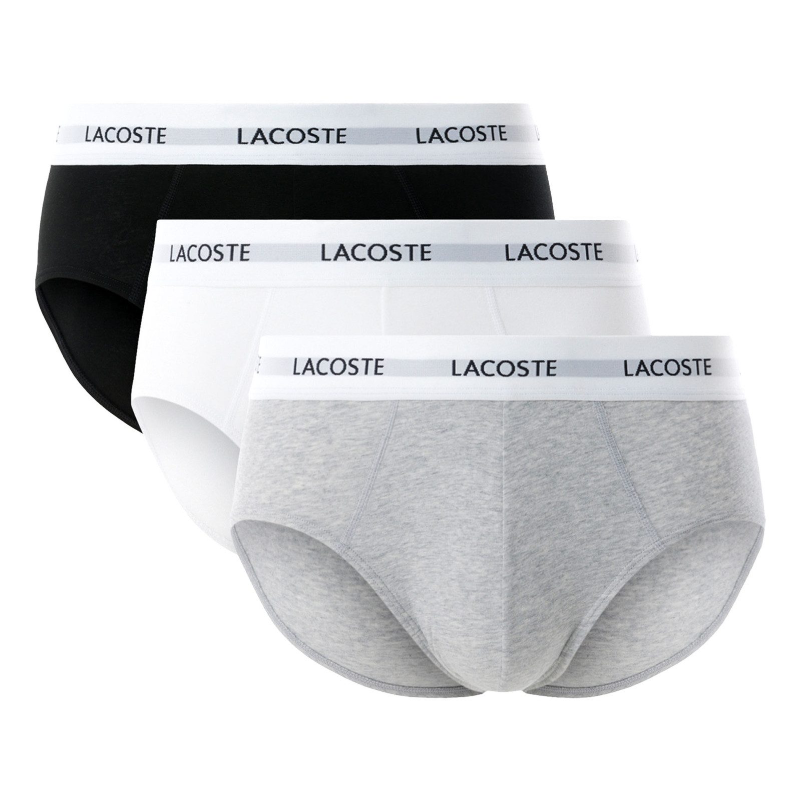 Lacoste Slip Brief Cotton Stretch (3-St., 3er Pack) mit Markenschriftzug am Bund