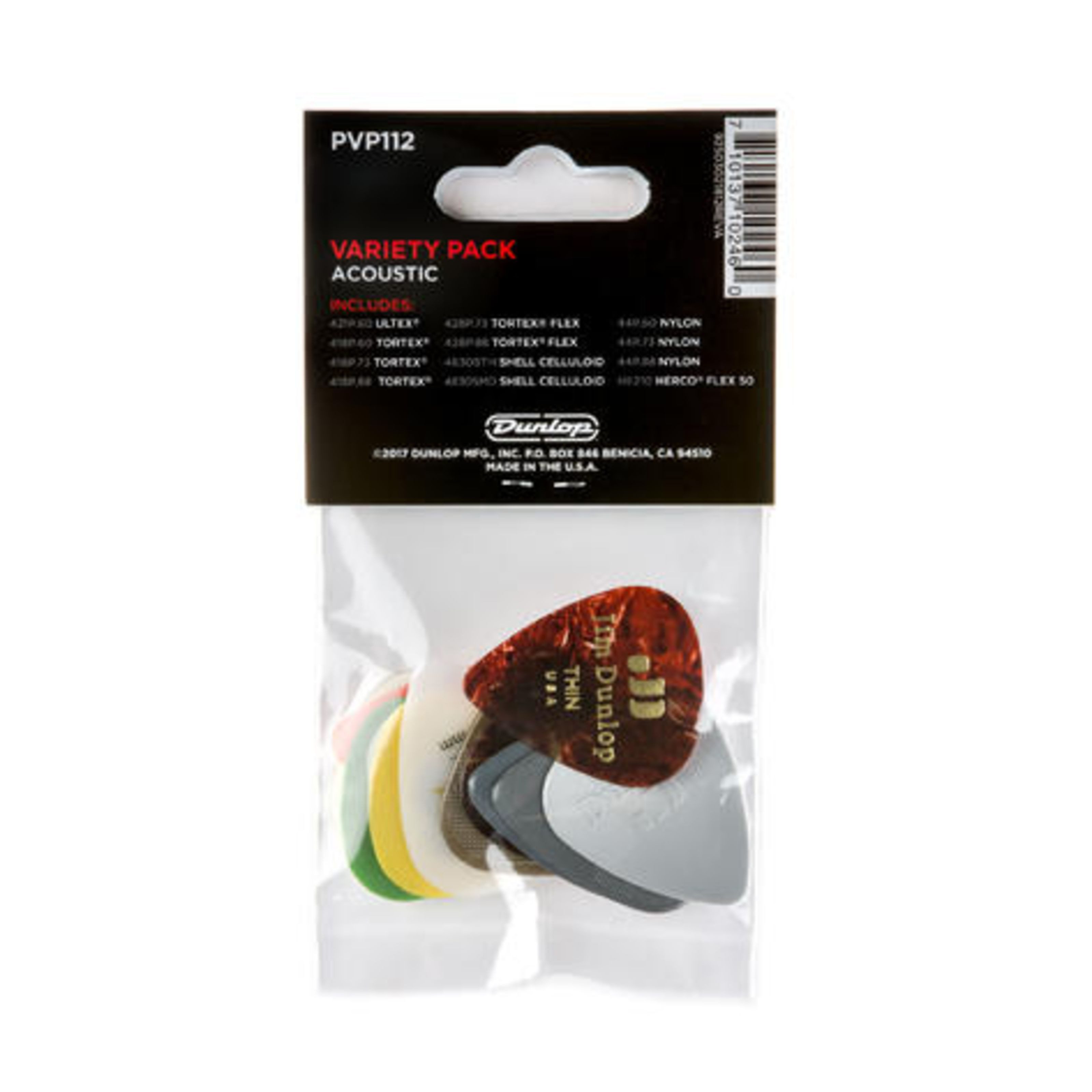 Dunlop Plektrum, PVP112 Acoustic Pick Variety Pack - Plektren Set