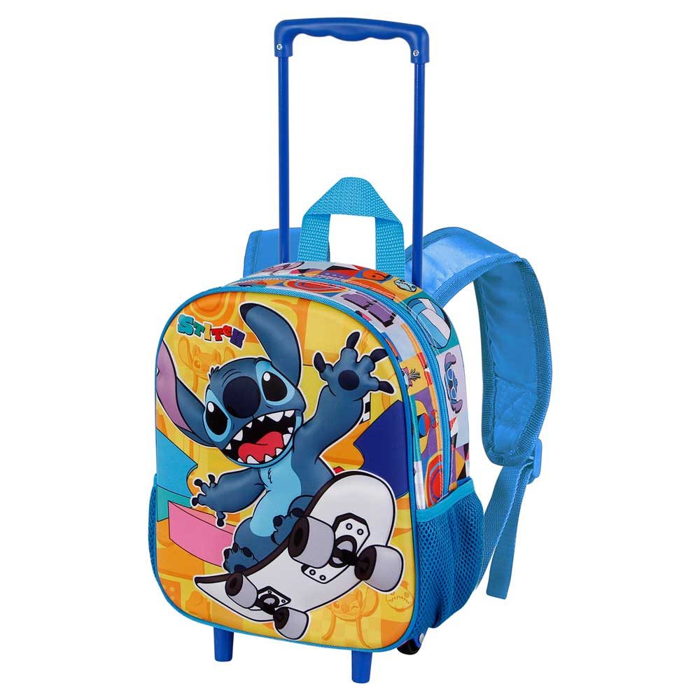 Karactermania Kinderrucksack Disney Lilo & Stitch Trolley Vorschulrucksack Kindergarten Rucksack, praktische Räder, 3D Frontprägung