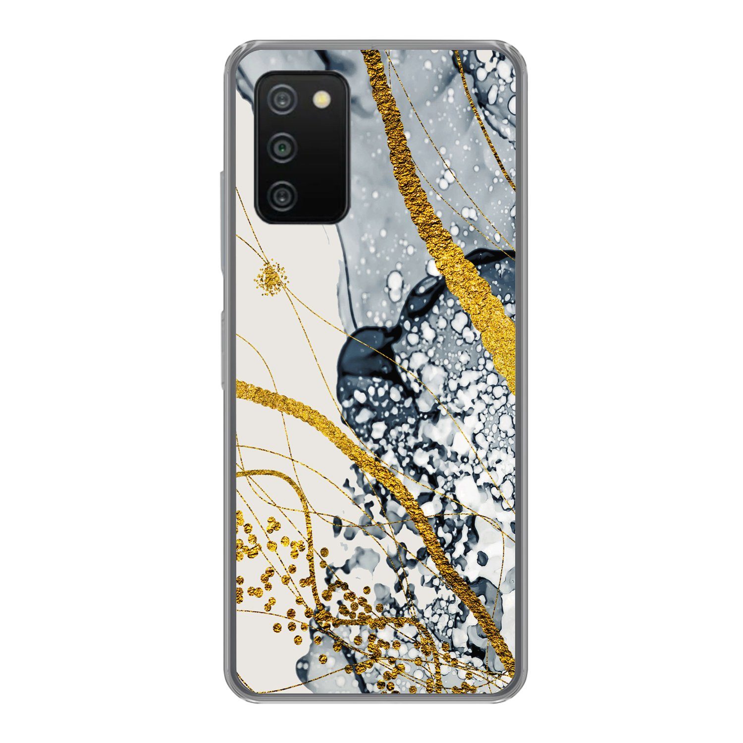 MuchoWow Handyhülle für Samsung Galaxy A03s Abstrakt - Gold - Natur - Kunst, Smartphone-Bumper, Print, Handy Schutzhülle Dünn