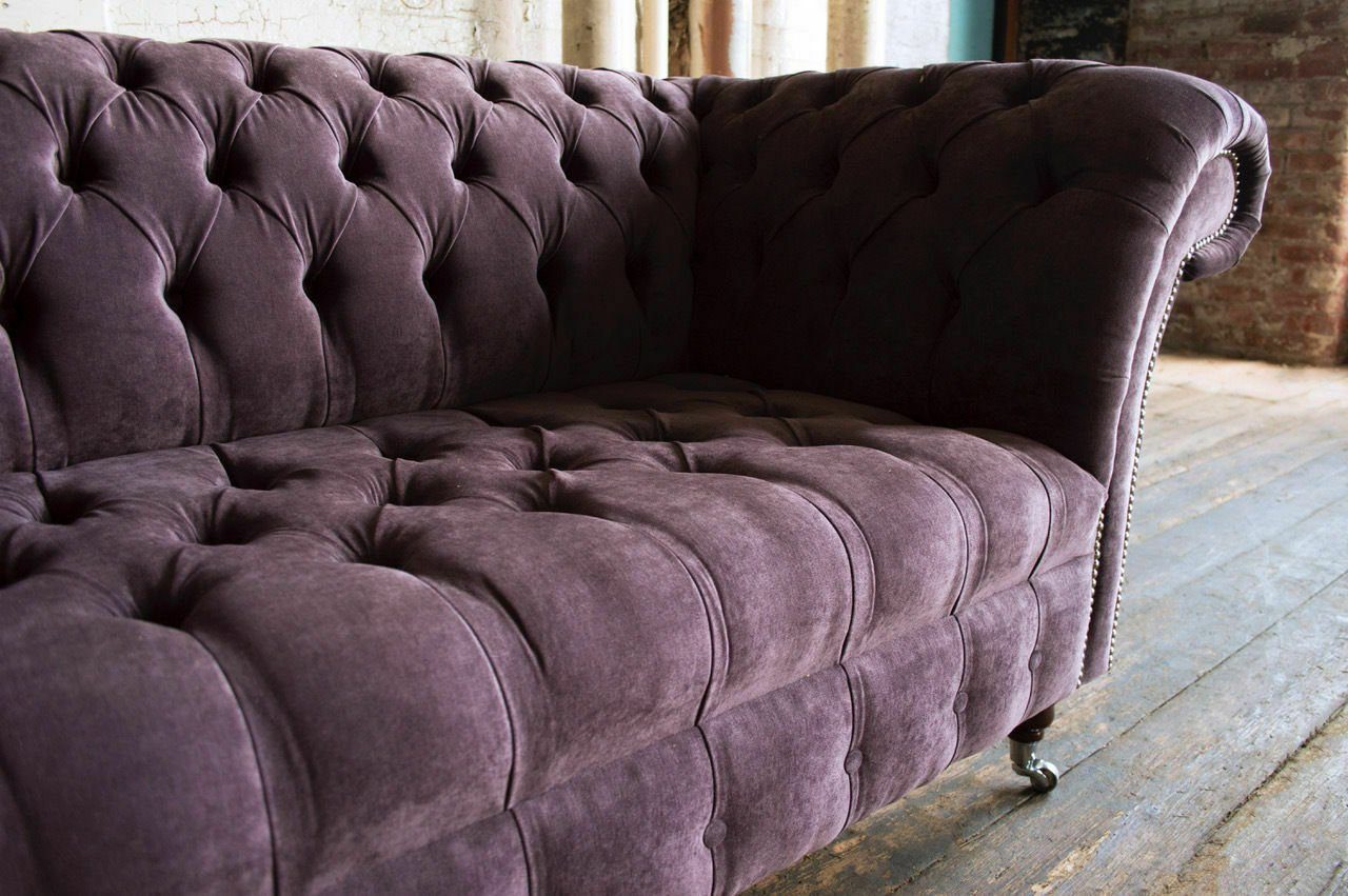 JVmoebel 3-Sitzer Sofa Garnitur Sitz in Polster #Z1, Chesterfield Europe Textil Luxus Made Design Couch