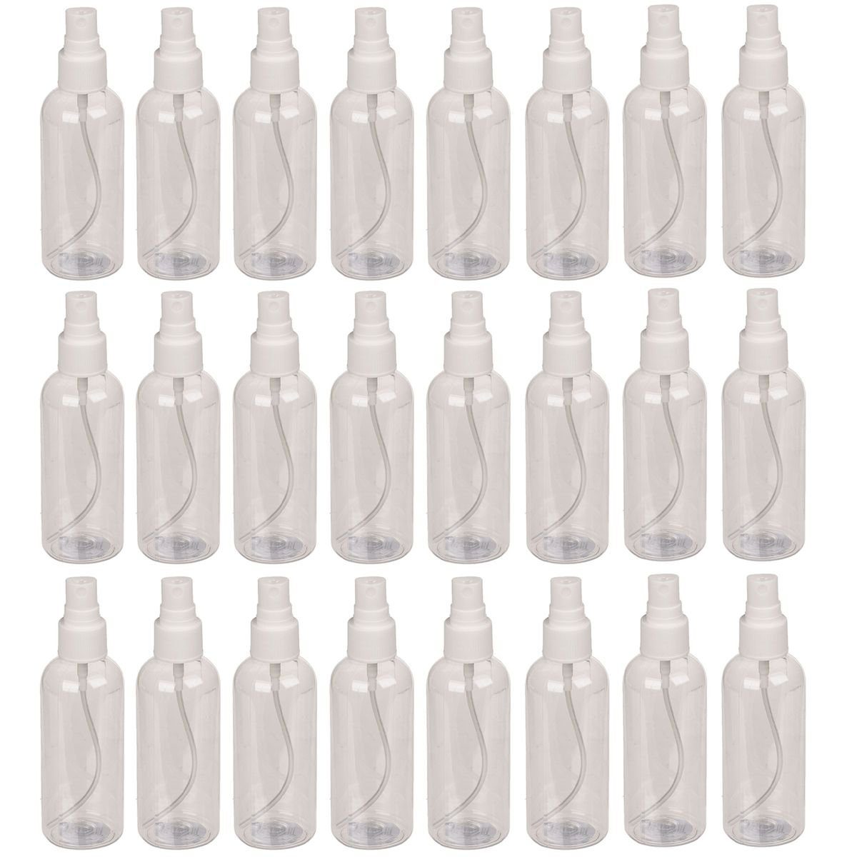 Marabellas Shop Zerstäuberflasche Zerstäuber Set 6er, 12er oder 24er 100ml transparenter Kunststoff 13cm (24 St), dünnes Material
