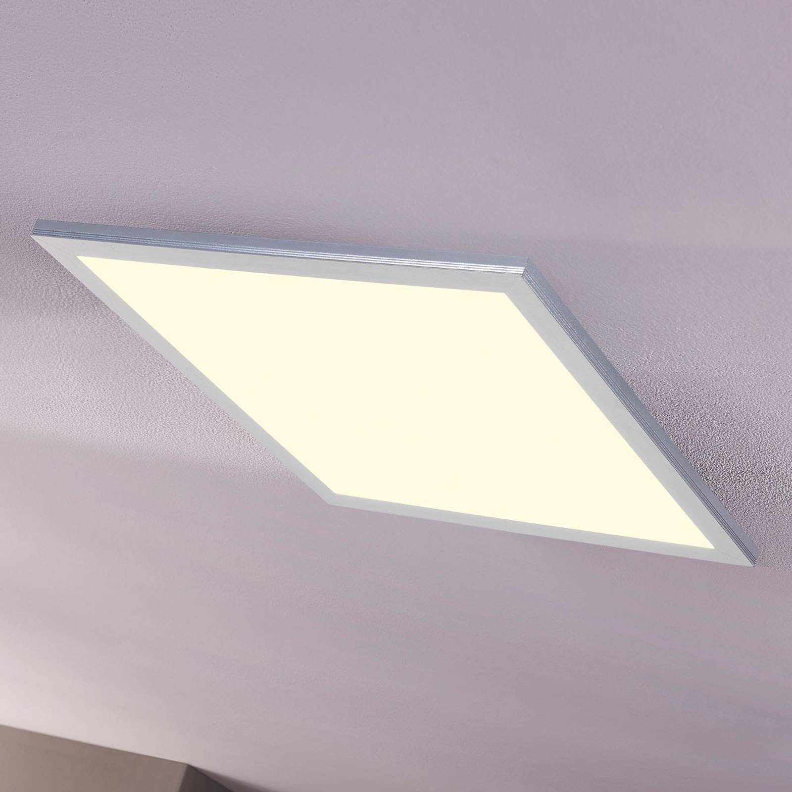 Lindby LED Panel PMMA, LED-Leuchtmittel fest Aluminium, Livel, silber, 1 inkl. flammig, universalweiß, verbaut, weiß, Leuchtmittel Modern