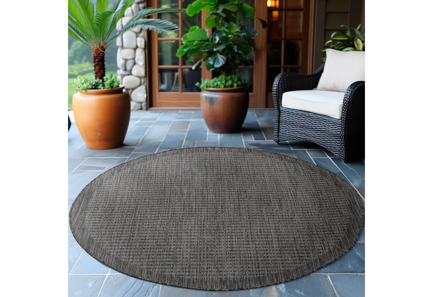 Ayyildiz Teppiche Outdoorteppich GIZA 1410, auch als Läufer und Rund, rund, Höhe: 3 mm, Läufer, In- und Outdoor, Wetterfest, Wasserabweisend, robust